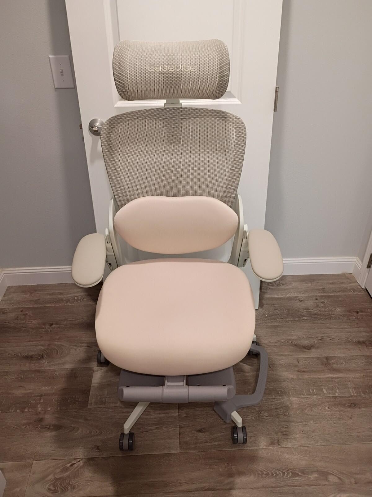CabLady S2 Petite Ergonomic Office Chair for Women, Small Frame Desk Chair with Adjustable Lumbar, Headrest & Footrest, Space-Saving Flip-Up Armrests - Customer Photo 2