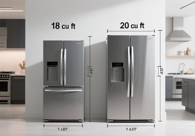 18 Cu Ft vs 20 Cu Ft Refrigerator: Complete 2025 Guide - RosenberryRooms