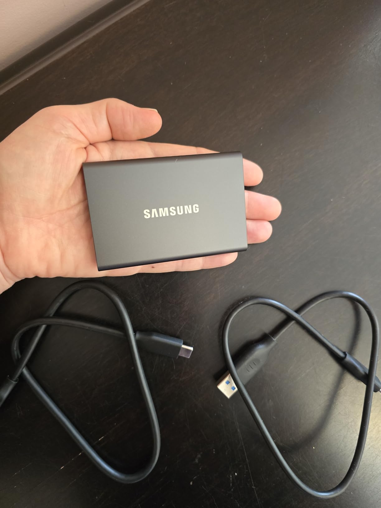 Samsung T7 Portable SSD, 1TB External Solid State Drive, Speeds Up to 1,050MB/s, USB 3.2 Gen 2, Reliable Storage for Gaming, Students, Professionals, MU-PC1T0T/AM, Gray customer photo 2