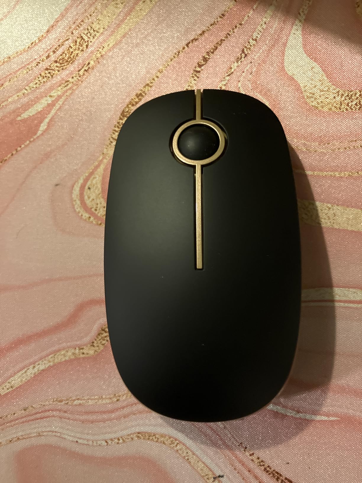 VssoPlor Wireless Mouse, 2.4G Slim Computer Laptop Mouse, Black and Gold customer photo 1