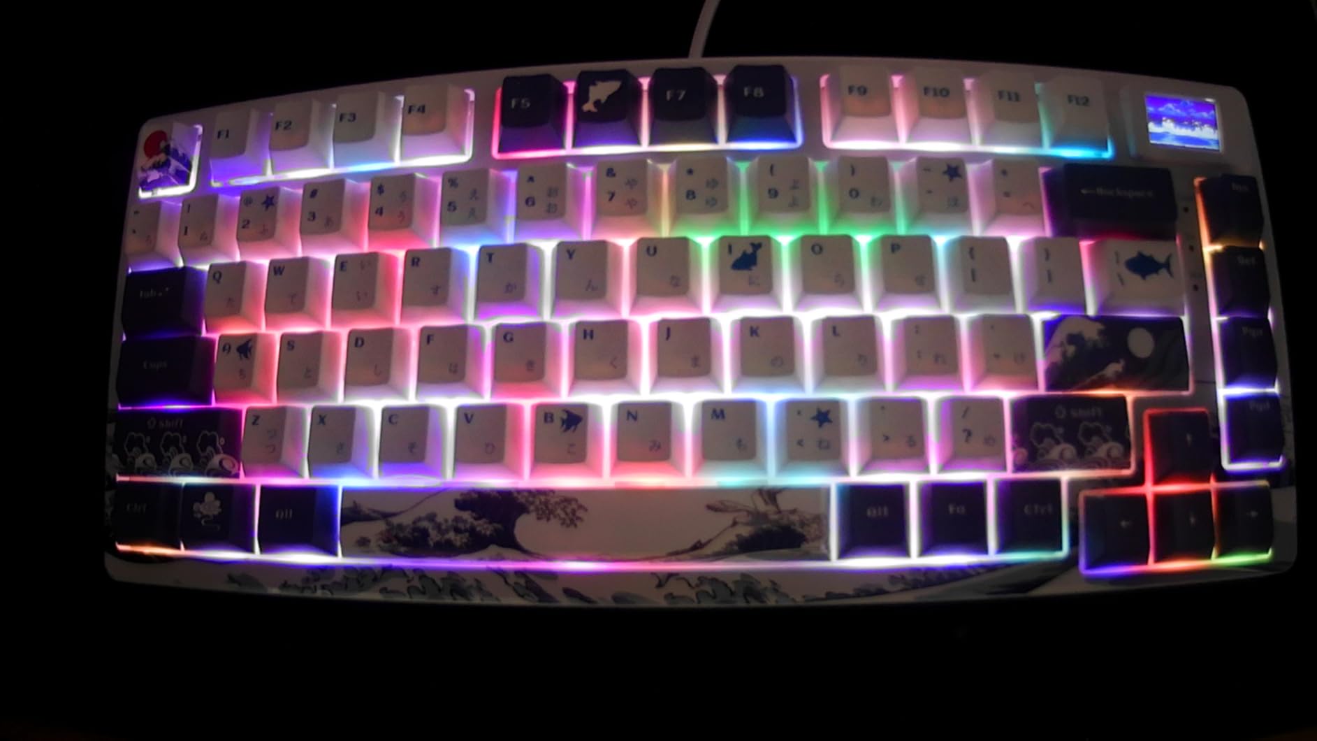 Womier SK80 75% Keyboard with Color Multimedia Display Mechanical Gaming Keyboard Creamy Sound, Wired Hot Swappable Gasket Mount RGB Custom Key Board, Pre-lubed Stabilizer for Mac/Win, Black Kanagawa customer photo 2