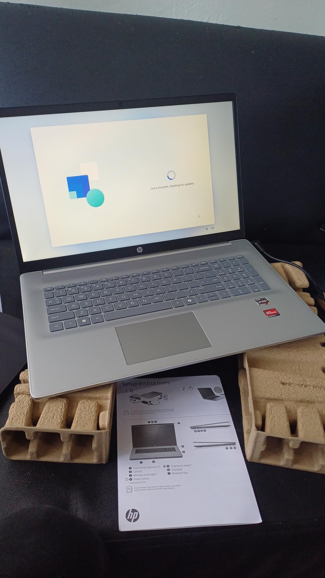 HP 17.3 inch Laptop, HD+ Display, AMD Ryzen 5 7520U, 16 GB RAM, 512 GB SSD, AMD Radeon Graphics, Windows 11 Home, Natural Silver, 17-cp2199nr customer photo 1
