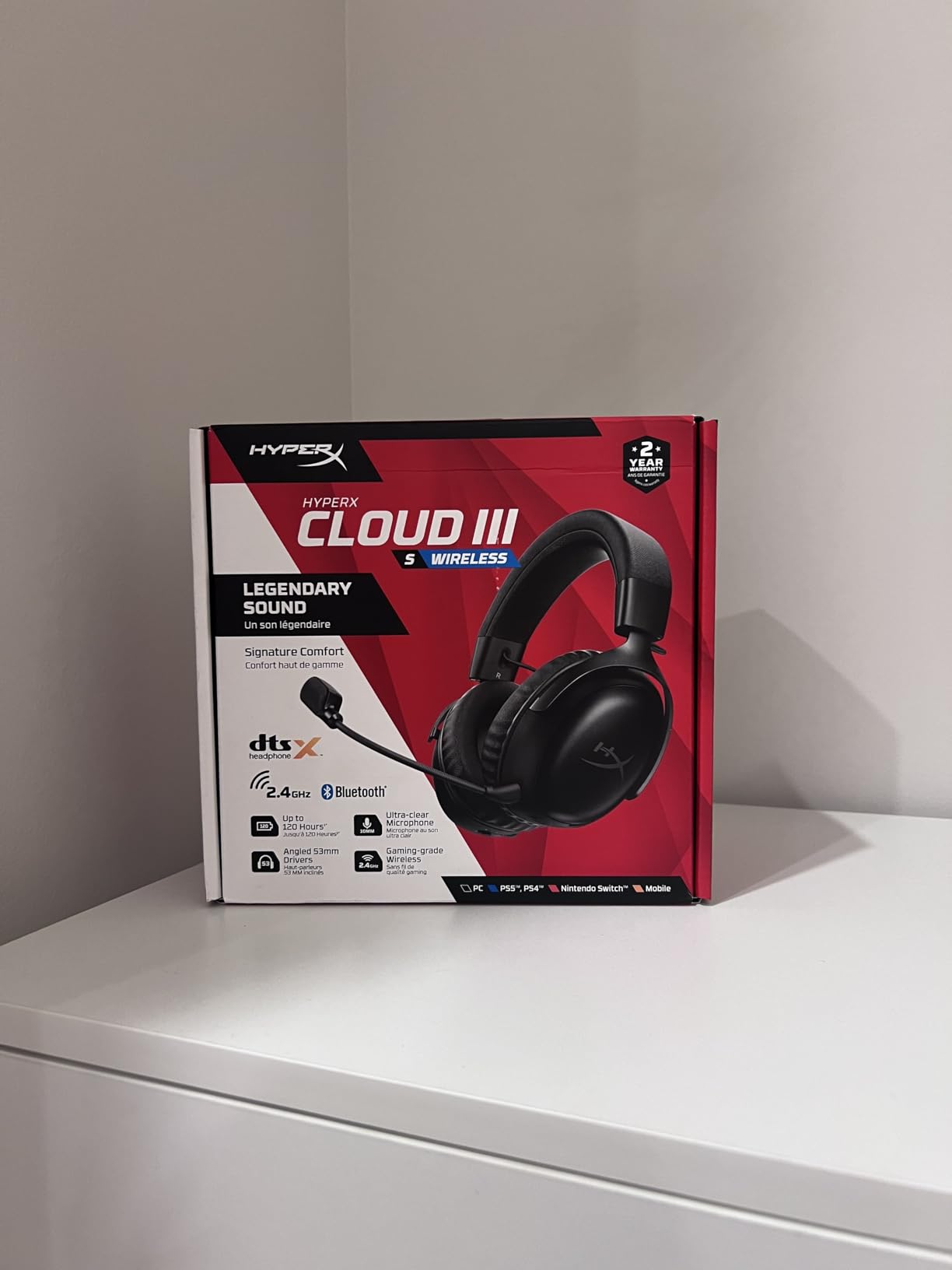 HyperX Cloud III S - Wireless Gaming Headset for Multi-Platform, 2.4GHz, Bluetooth, Battery Life up to 120 Hours 2.4GHz / 200 Hours Bluetooth, 53mm Angled Drivers, Detachable Mic - Black customer photo 1