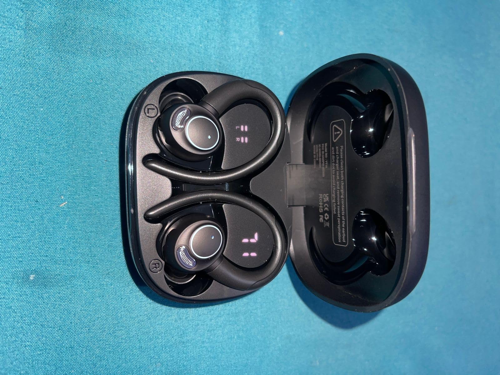 Wireless Earbuds, Bluetooth 5.4 Headphones Sport, Over Ear Buds With ENC Noise Cancelling Mic, 48H, Wireless Earphone With Earhooks, Stereo Deep Bass, IP7 Waterproof ear bud for Workout Running, Black customer photo 1