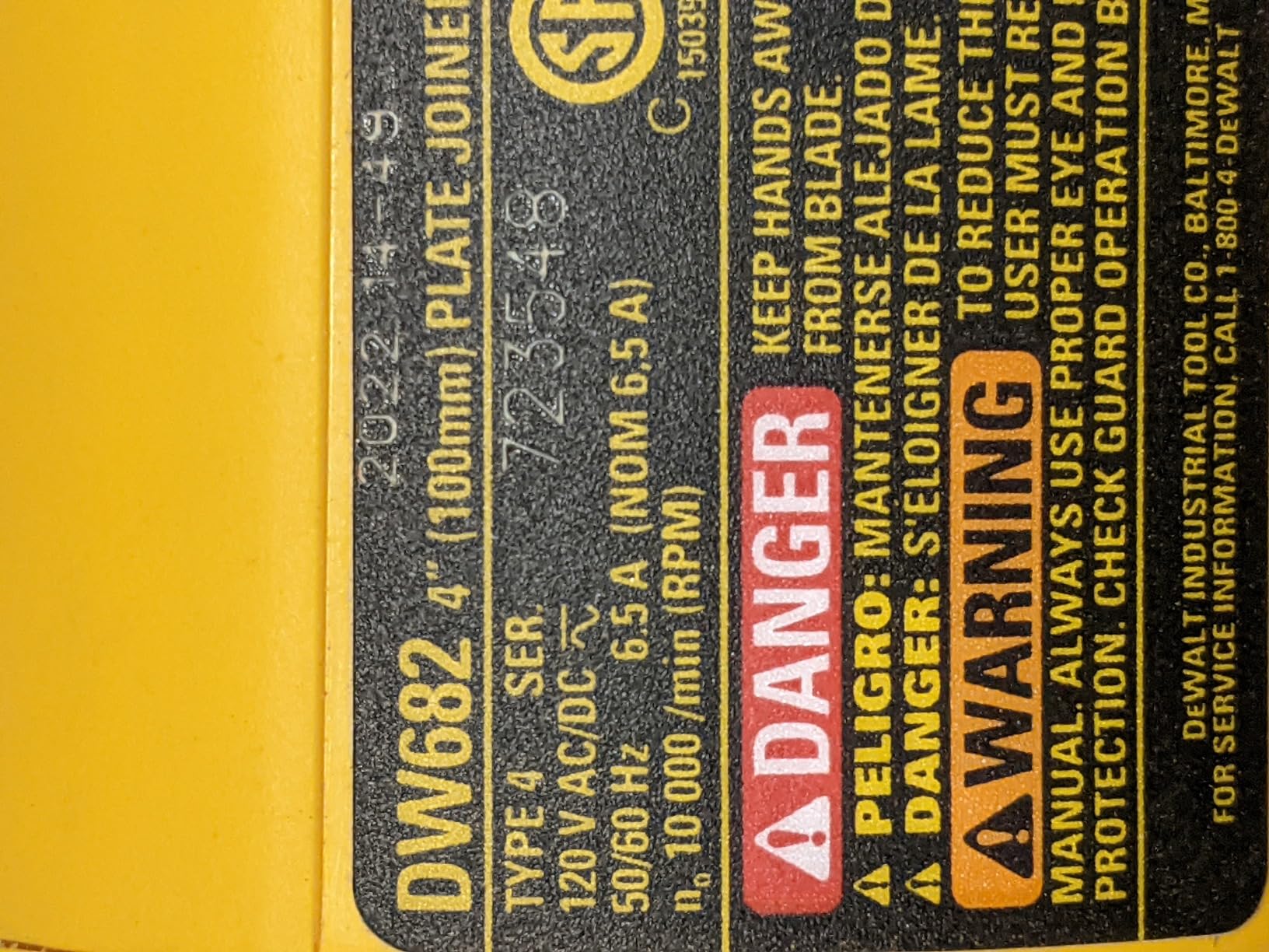 DEWALT Biscuit Joiner, 6.5 Amp, 10,000 RPM, Retractable 45 Degree Notch, For Depth Spots (DW682K) Customer Review DEWALT Biscuit Joiner, 6.5 Amp, 10,000 RPM, Retractable 45 Degree Notch, For Depth Spots (DW682K) - Customer Photo 1