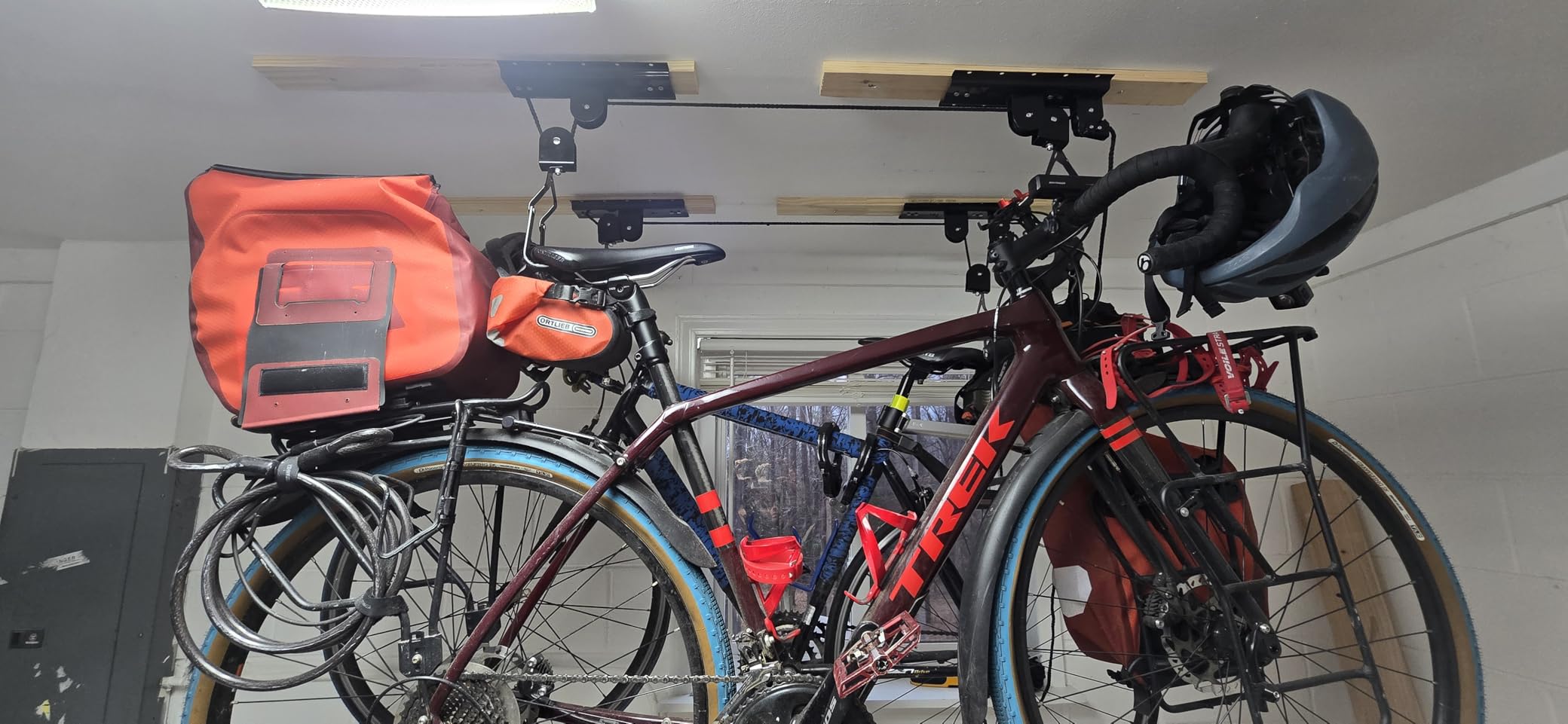 Bike Hanger - Overhead Hoist Pulley System with 100lb Capacity for Bicycles or Ladders - Secure Garage Ceiling Storage by Rad Sportz customer photo 2