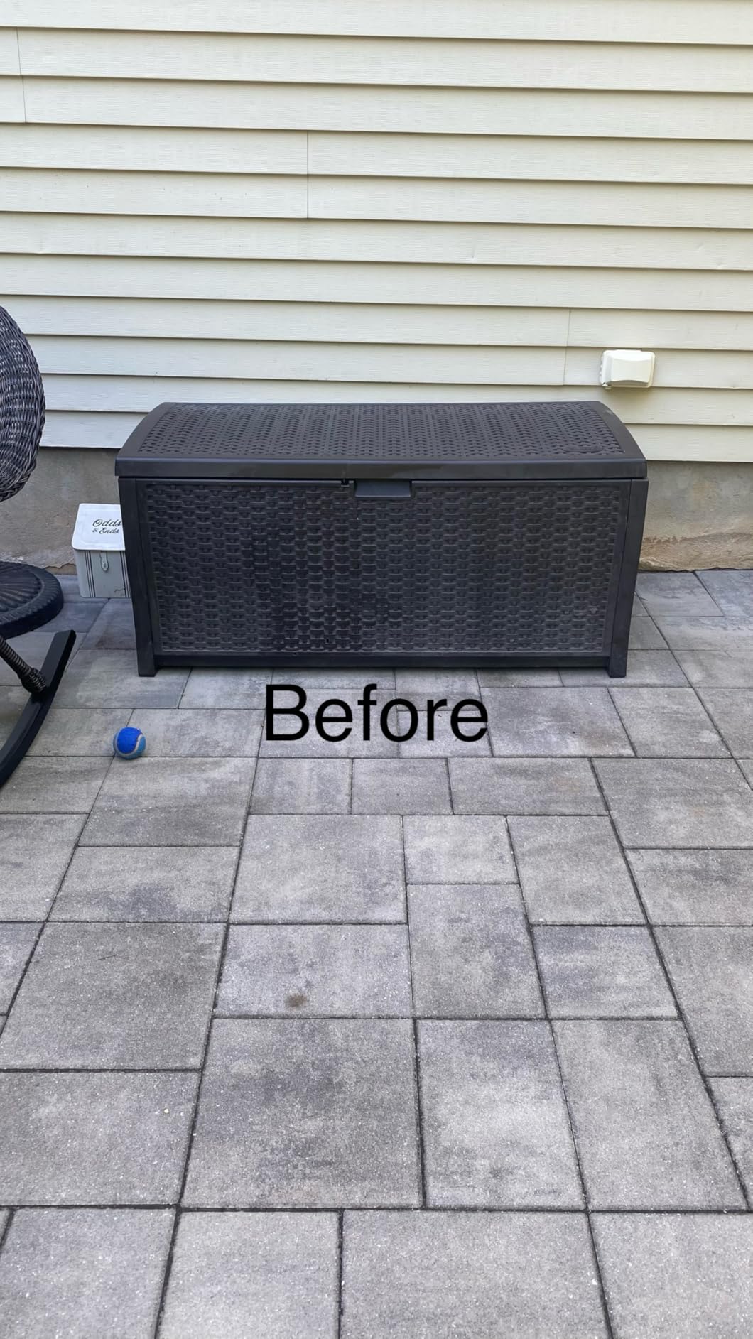 Suncast Outdoor Storage Box - 73 Gallon Mocha Brown Deck Box for Patio, Weather-Resistant Outdoor Storage Bench, Resin Wicker Style, Heavy-Duty, Lockable Lid customer photo 1