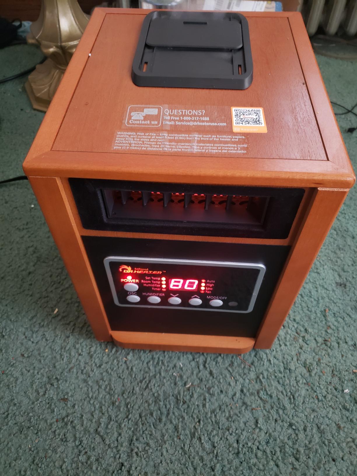 Dr Infrared Heater DR-998, 1500W, Space Heater with Humidifier, Oscillation Fan & Remote Control, Cherry Customer Review Dr Infrared Heater DR-998, 1500W, Space Heater with Humidifier, Oscillation Fan & Remote Control, Cherry - Customer Photo 2