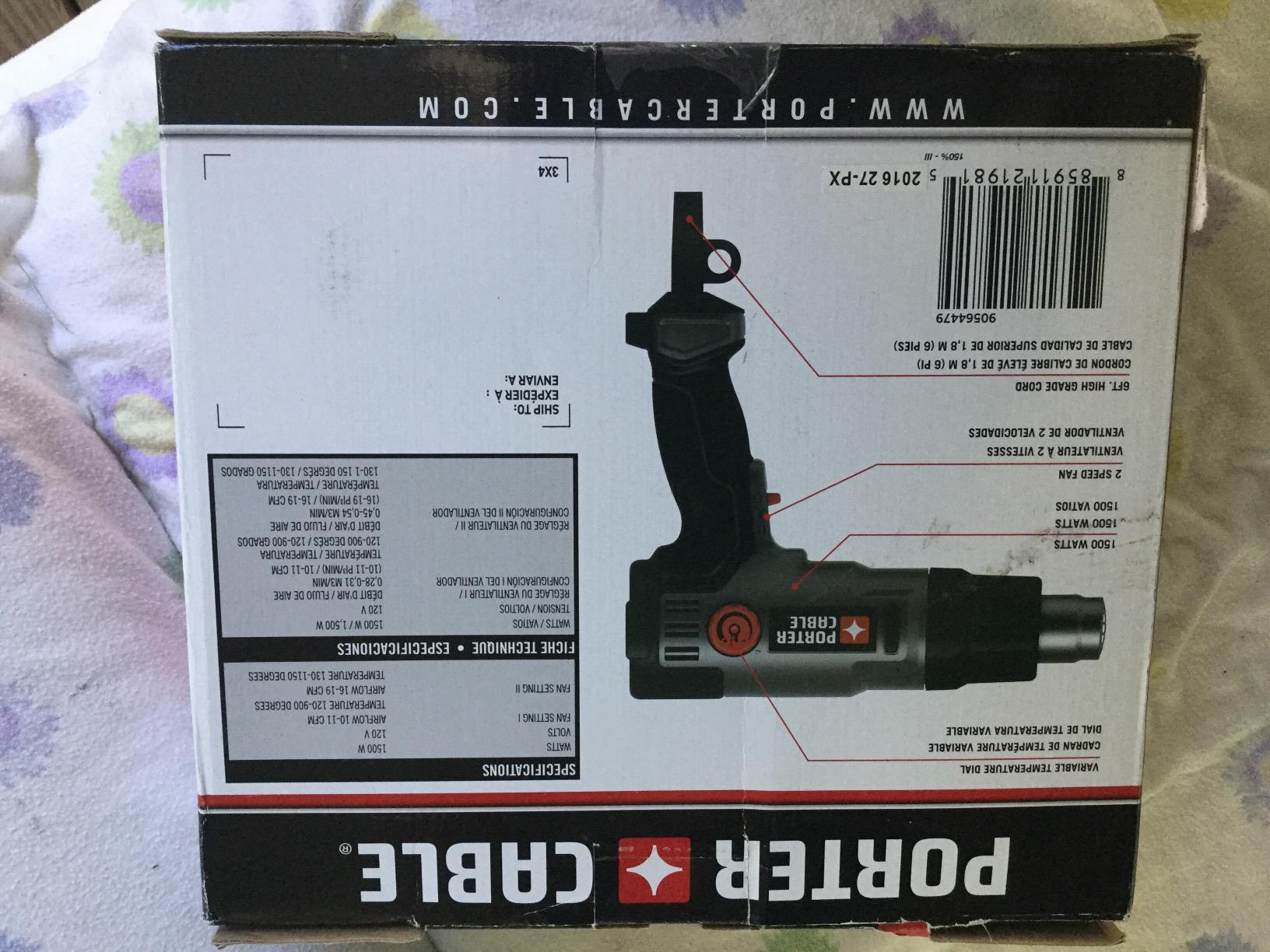 Heat Gun, 1500 Watt, Dual Temperature Settings, Corded (PC1500HG) customer photo 2