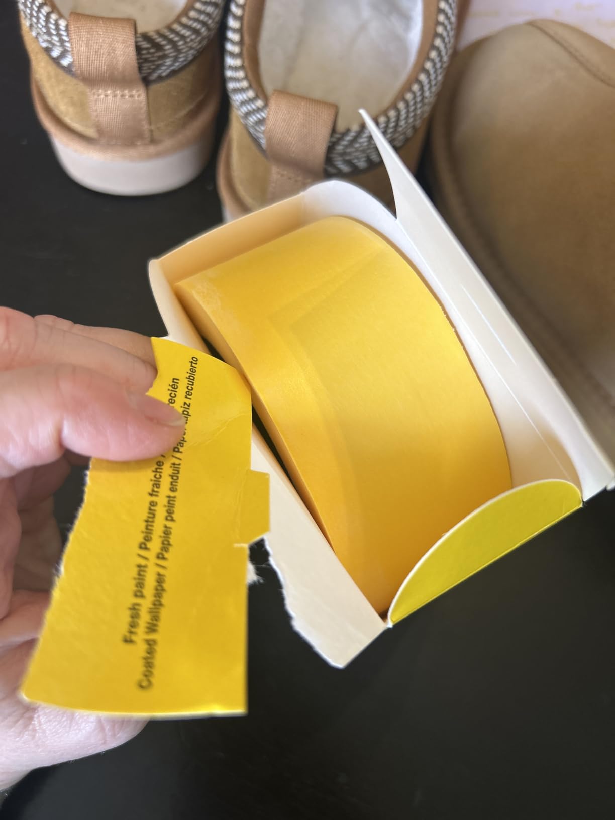 FrogTape Delicate Surface Painters Tape with PAINTBLOCK, 2 Inch Wide (1.88 In. x 60 Yds), Low Adhesion, Ideal for Freshly Painted Walls, Trim & Surfaces, Yellow, 1 Roll (280222) Customer Review FrogTape Delicate Surface Painters Tape with PAINTBLOCK, 2 Inch Wide (1.88 In. x 60 Yds), Low Adhesion, Ideal for Freshly Painted Walls, Trim & Surfaces, Yellow, 1 Roll (280222) - Customer Photo 1