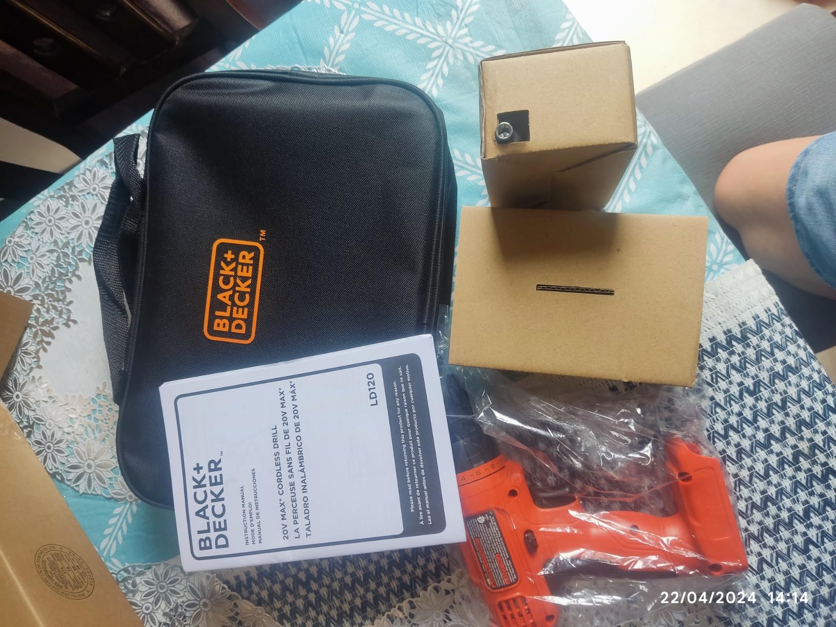 BLACK+DECKER 20V MAX* POWERCONNECT Cordless Drill Driver Kit with Drill Bit Set and Sockets, 100 pc. Tool Kit for Home, Battery and Charger Included ,Orange (BDC120VA100) Customer Review BLACK+DECKER 20V MAX* POWERCONNECT Cordless Drill Driver Kit with Drill Bit Set and Sockets, 100 pc. Tool Kit for Home, Battery and Charger Included ,Orange (BDC120VA100) - Customer Photo 1