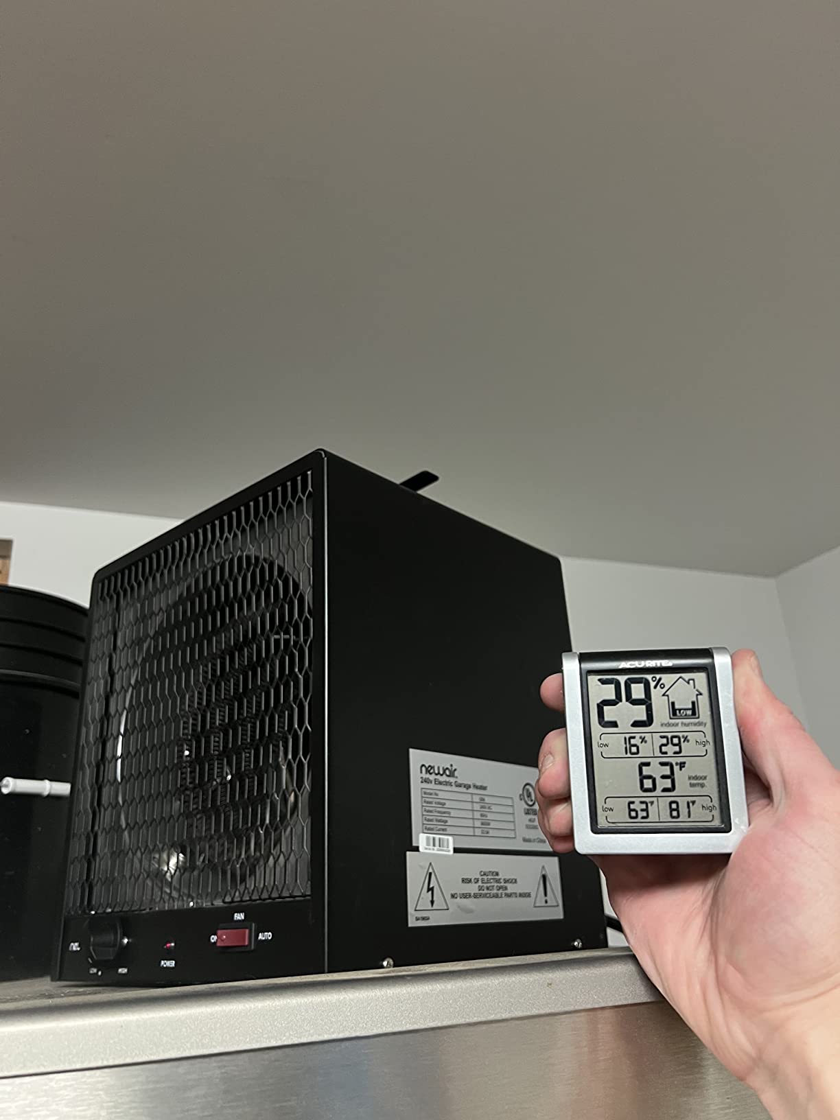 NewAir Electric Space Heater for Garage | Portable Heaters for Indoor Use | Ideal 240V Industrial Heater for Shop, Shed and Warehouse during Winter | Black Customer Review NewAir Electric Space Heater for Garage | Portable Heaters for Indoor Use | Ideal 240V Industrial Heater for Shop, Shed and Warehouse during Winter | Black - Customer Photo 4