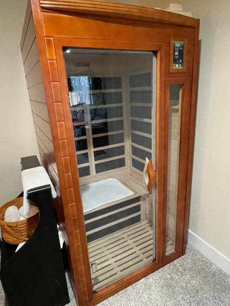 DYNAMIC SAUNAS Barcelona 1- to 2-Person Low EMF FAR Infrared Sauna with Red Light Therapy & Bluetooth Speakers | Personal Indoor Dry Heat Sauna for Home & Gym - Made from Canadian Hemlock customer photo 1