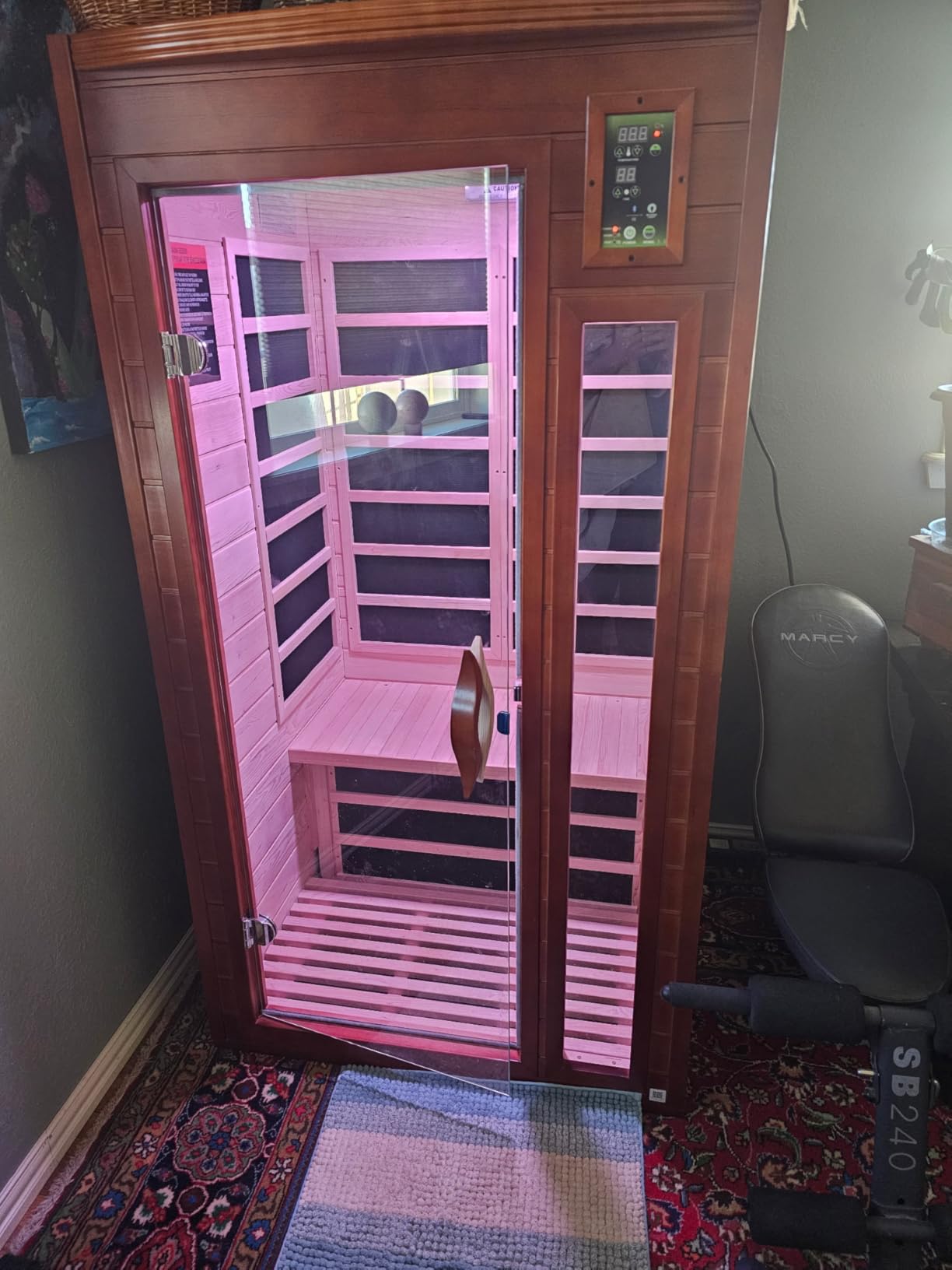 DYNAMIC SAUNAS Barcelona 1- to 2-Person Low EMF FAR Infrared Sauna with Red Light Therapy & Bluetooth Speakers | Personal Indoor Dry Heat Sauna for Home & Gym - Made from Canadian Hemlock customer photo 2
