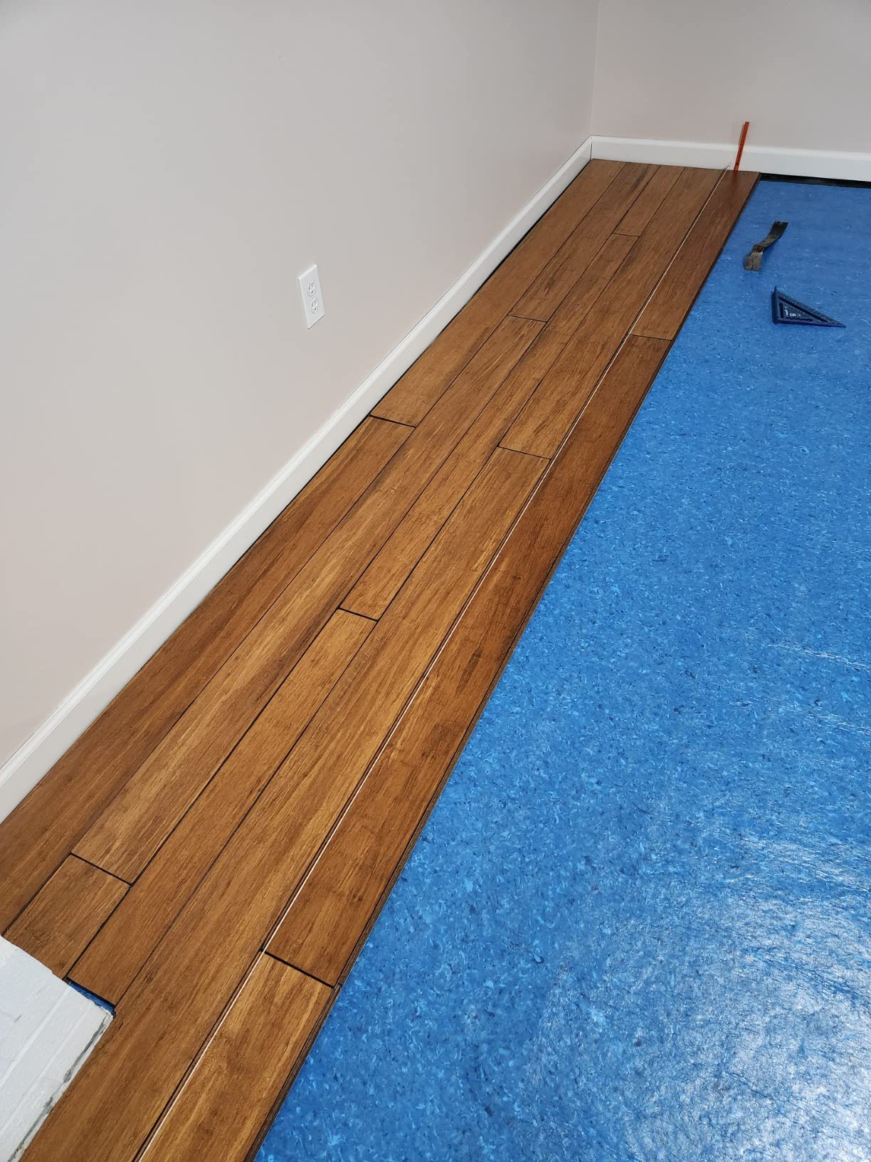 QuietWalk Underlayment 360 sq ft 3 mm Thick for Laminate & Hardwood Floors - Approved for Pre-Attached Pad - Recycled Fiber - Floating Install - Sound & Moisture Barrier - Made in USA customer photo 2