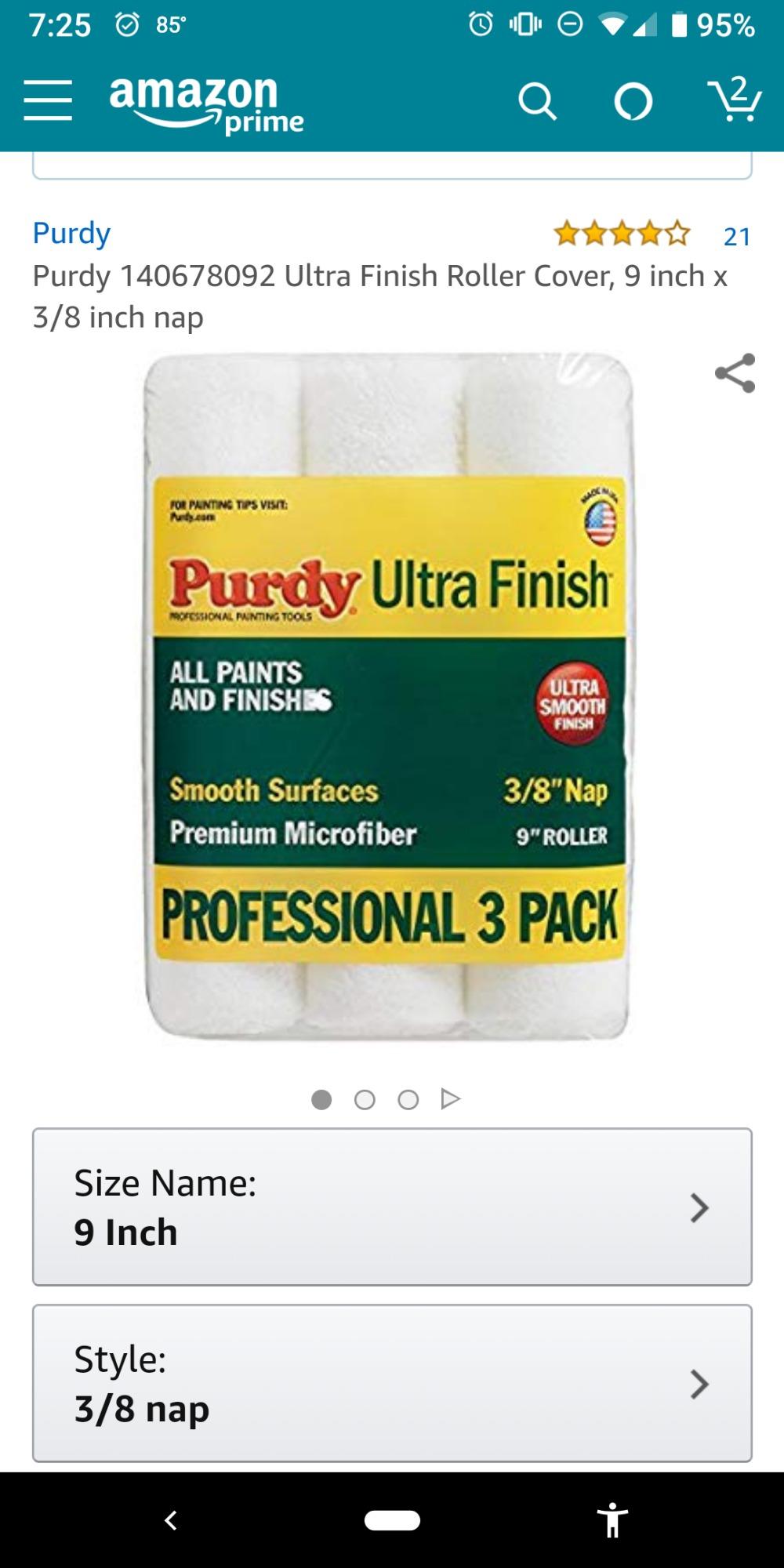 Purdy 140678092 Ultra Finish Roller Cover, 9 inch x 3/8 inch nap Customer Review Purdy 140678092 Ultra Finish Roller Cover, 9 inch x 3/8 inch nap - Customer Photo 2
