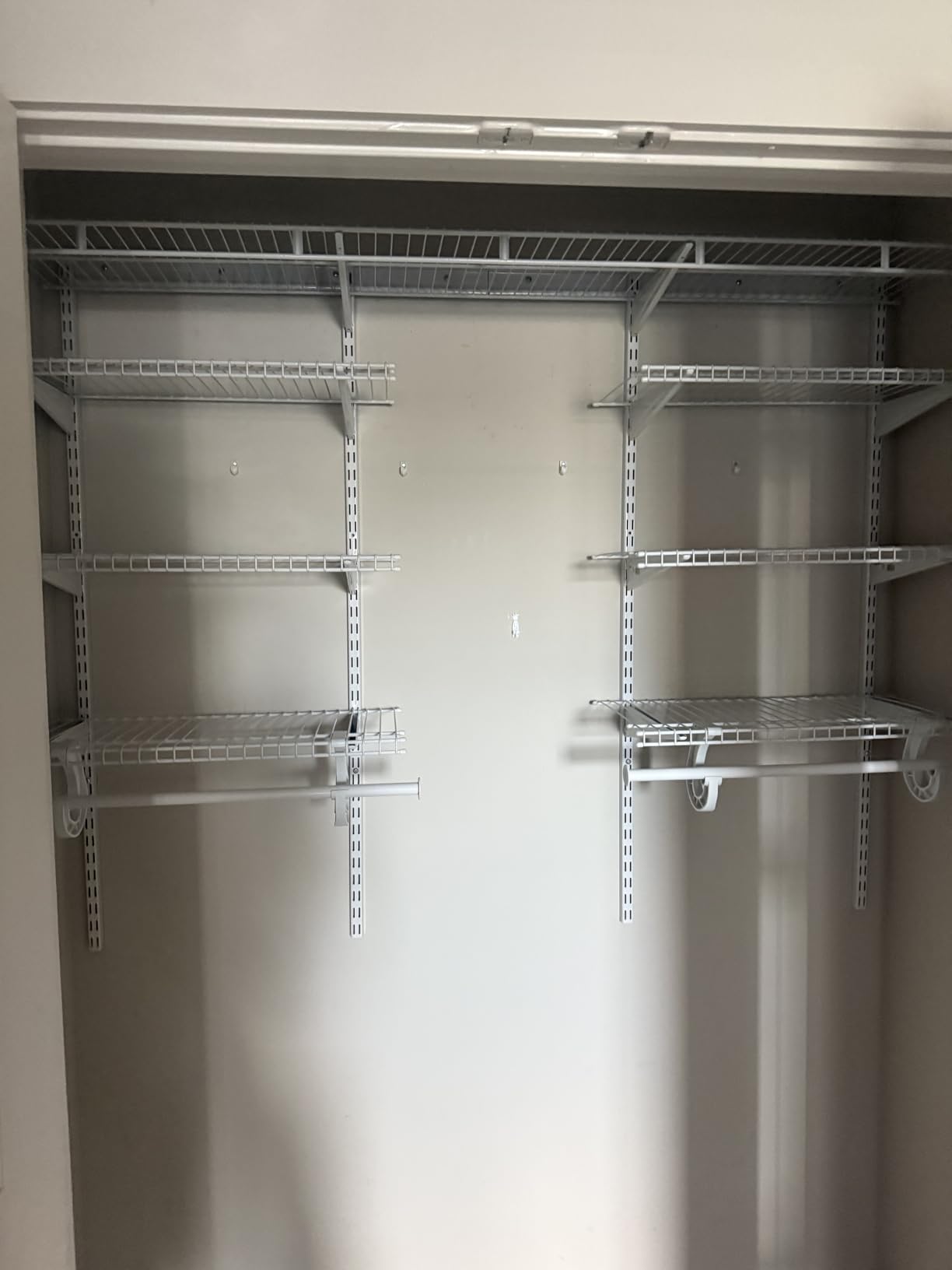 ClosetMaid ShelfTrack Wire Closet Organizer System, Adjustable from 4 to 6 Ft., With Shelves, Clothes Rods, Hardware, Durable Steel, White customer photo 2
