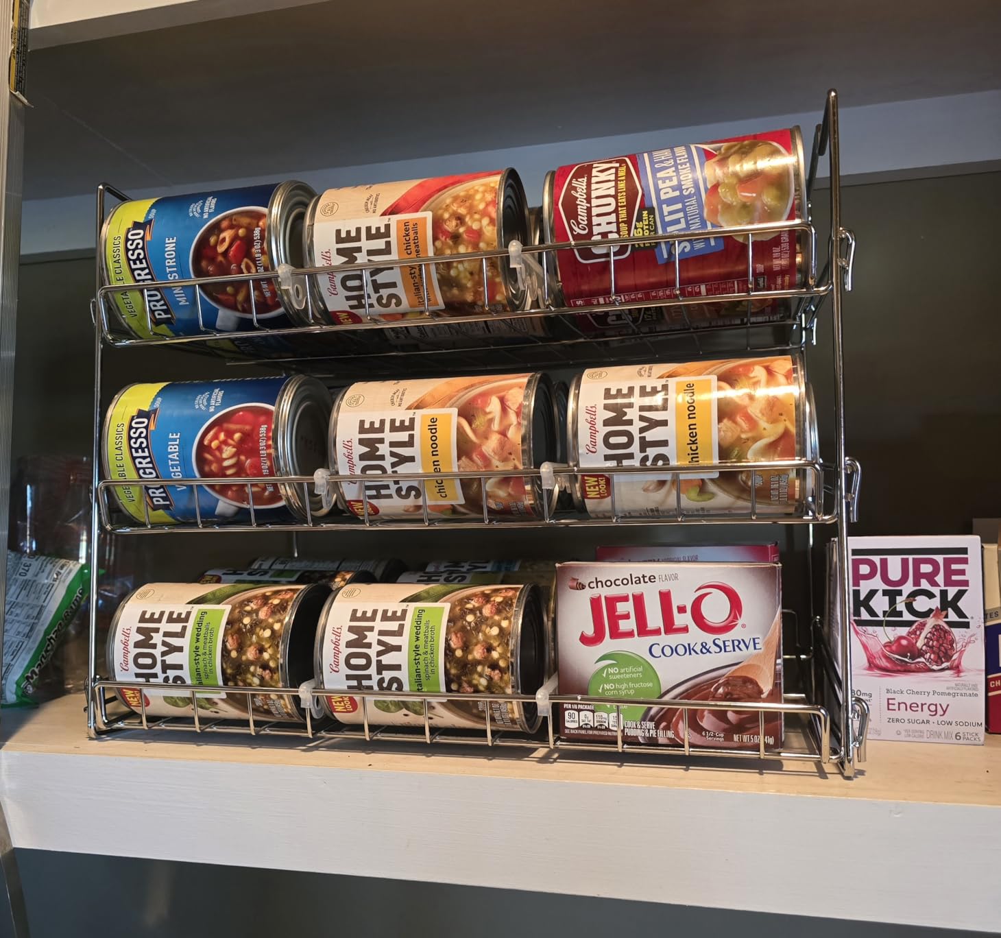 Deco Brothers Stackable Can Rack Organizer for Kitchen and Pantry, Holds Upto 36 Cans, Chrome Finish customer photo 1
