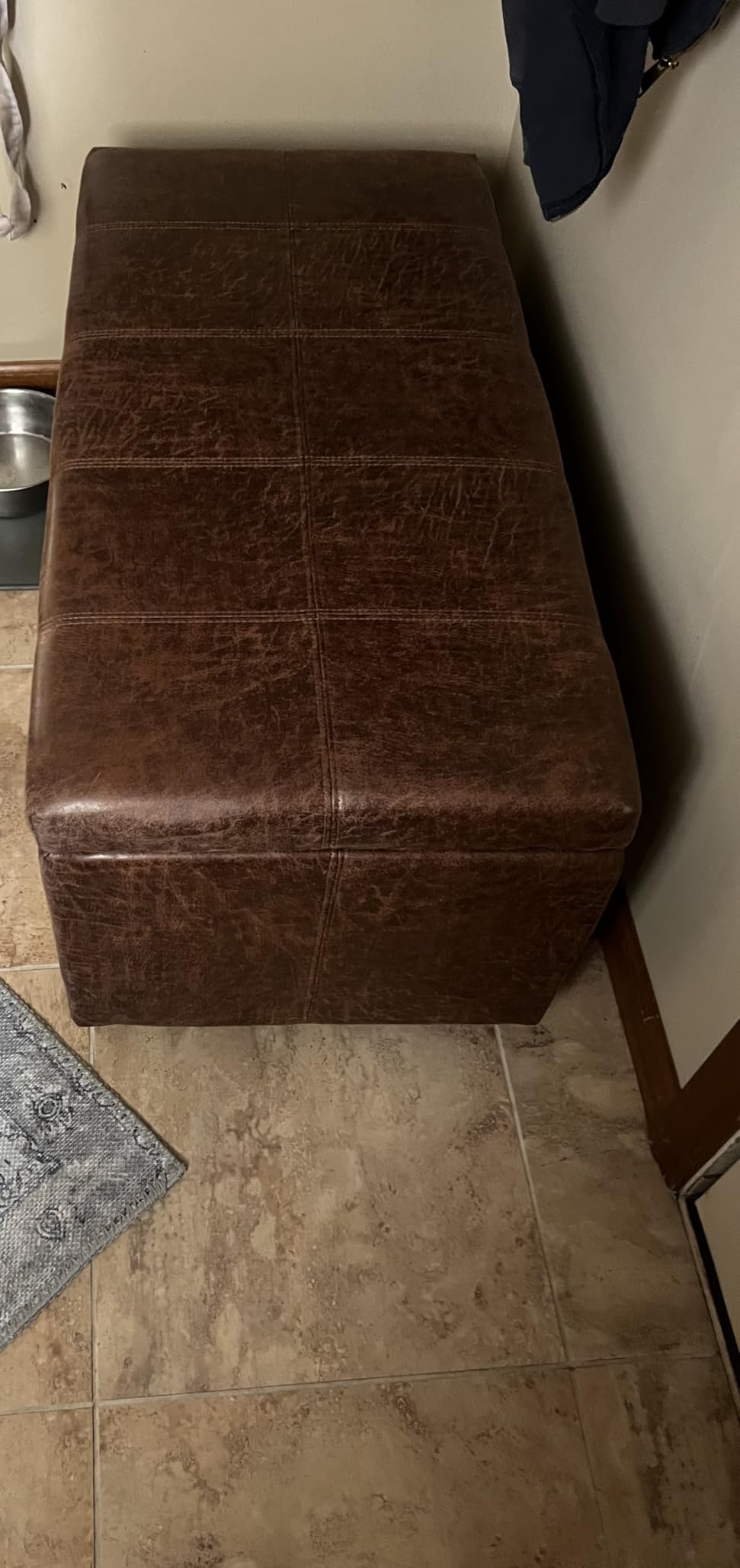 SIMPLIHOME Dover Storage Ottoman Bench - 36 inch Wide Upholstered Vegan Leather Rectangular Lift-Top Ottoman in Tanners Brown, Contemporary Bench for Living Room with Safety Hinges Customer Review SIMPLIHOME Dover Storage Ottoman Bench - 36 inch Wide Upholstered Vegan Leather Rectangular Lift-Top Ottoman in Tanners Brown, Contemporary Bench for Living Room with Safety Hinges - Customer Photo 2