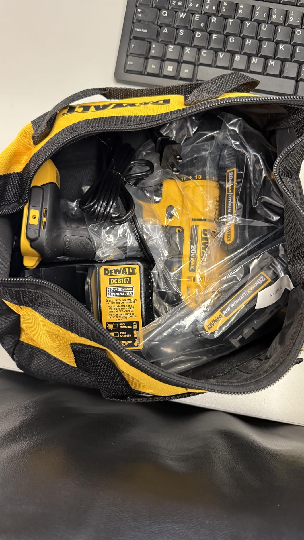 DEWALT 20V Max Cordless Drill Driver Set, 2 Speed, High Performance Motor, Includes 2 XR 1.3Ah Li-Ion Batteries, Charger and Contractor Bag (DCD771C2) Customer Review DEWALT 20V Max Cordless Drill Driver Set, 2 Speed, High Performance Motor, Includes 2 XR 1.3Ah Li-Ion Batteries, Charger and Contractor Bag (DCD771C2) - Customer Photo 1