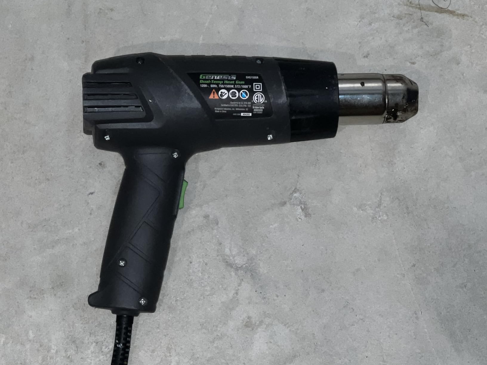 GHG1500A Dual Temperature Heat Gun Kit With Fast Heat High And Low Settings 572°F/1000°F, Air Reduction Nozzle, Reflector Nozzle, And Two Deflector Nozzles with 2 Year Warranty customer photo 1