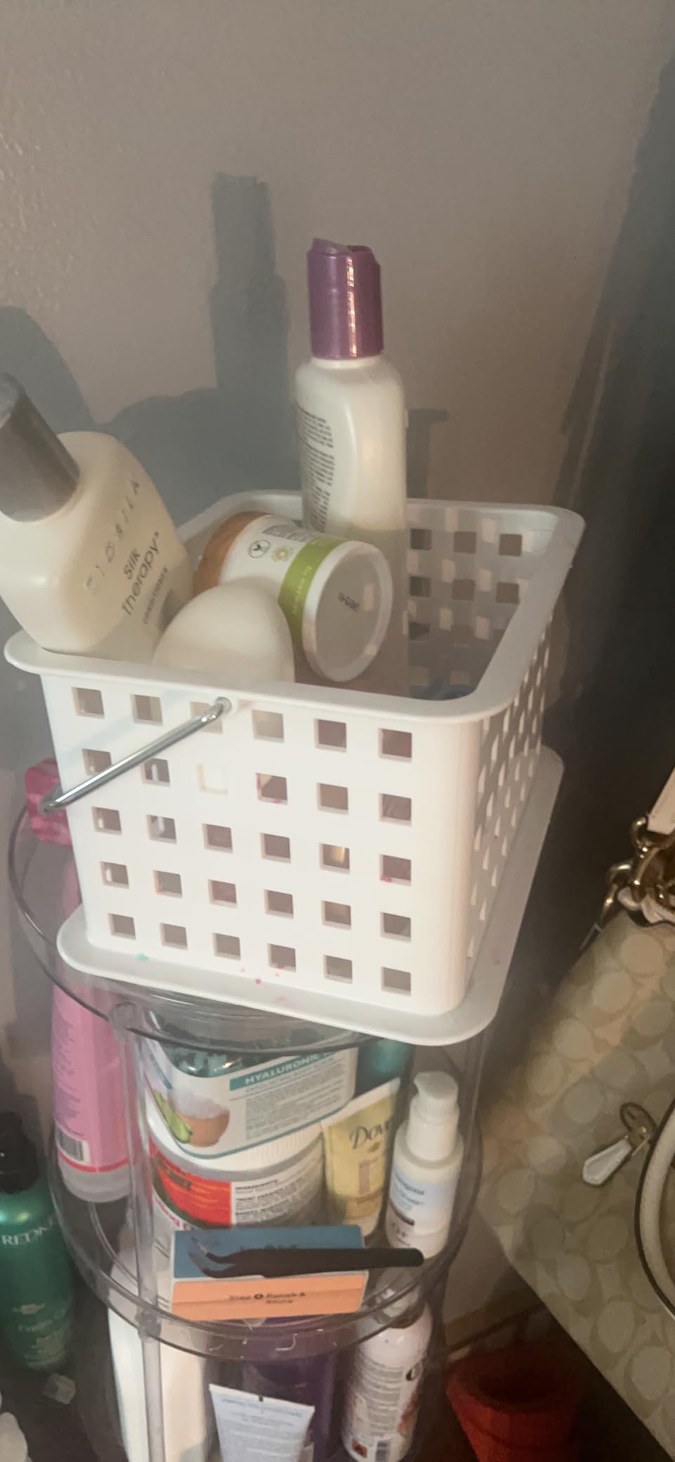 iDesign Portable Shower Caddy Basket with Handle for College Dorm or Bathroom - White - Made in USA customer photo 2
