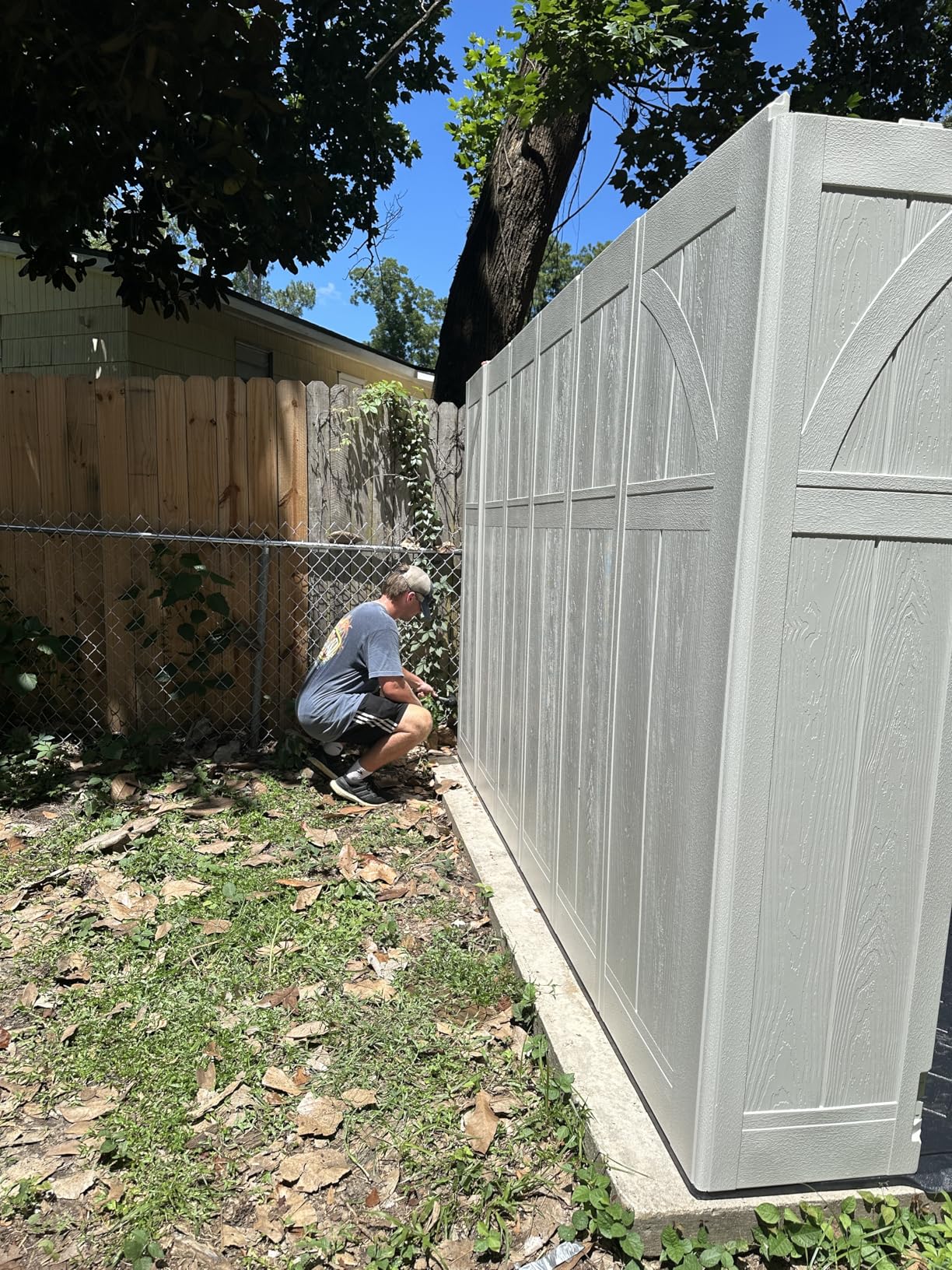Suncast 8x10 Ft. Outdoor Storage Shed - Large Resin Outdoor Shed with Floor Included, Lockable Double Doors & Skylights. 547 Cu Ft Tremont Garden Resin Sheds for Lawn Tools, Riding Mowers, & Bikes customer photo 2