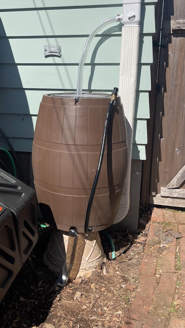 FCMP Outdoor Raincatcher 4000 Rain Barrel, Flat-Back Rainwater Catcher with Spigots, 50 Gallon, Brown - Portable Water Storage Container Tank for Home, Garden, and Backyard customer photo 2