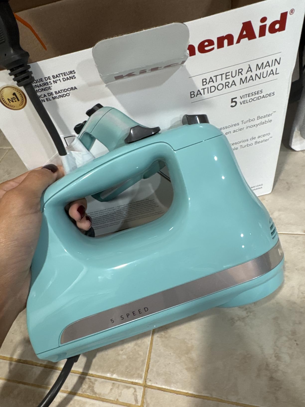 KitchenAid 5 Ultra Power Speed Hand Mixer - KHM512, Ice Blue Customer Review KitchenAid 5 Ultra Power Speed Hand Mixer - KHM512, Ice Blue - Customer Photo 2