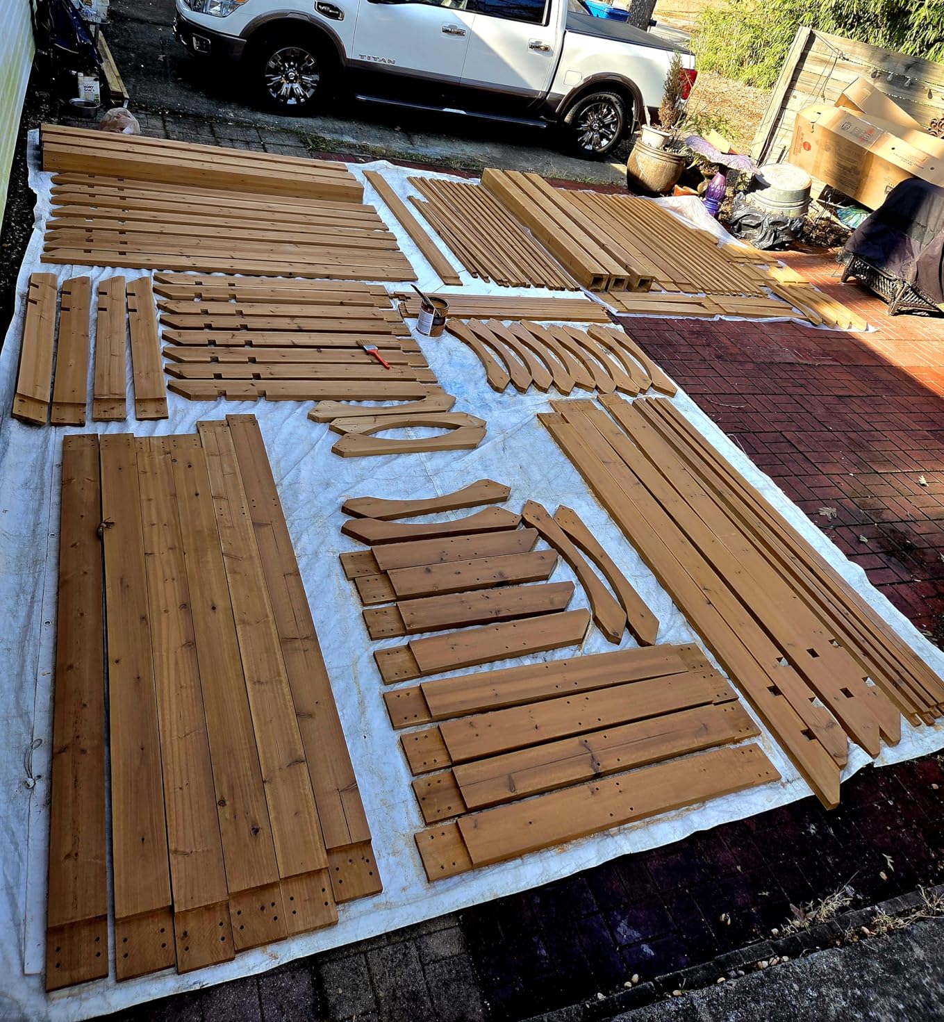Backyard Discovery Beaumont 12' x 10' Traditional Cedar Wood Pergola Kit with Trellis Roof, All-Season Durability, High-Wind Rating, PowerPort, Shade for Outdoor Patio, Deck, Garden, and Entertaining customer photo 1