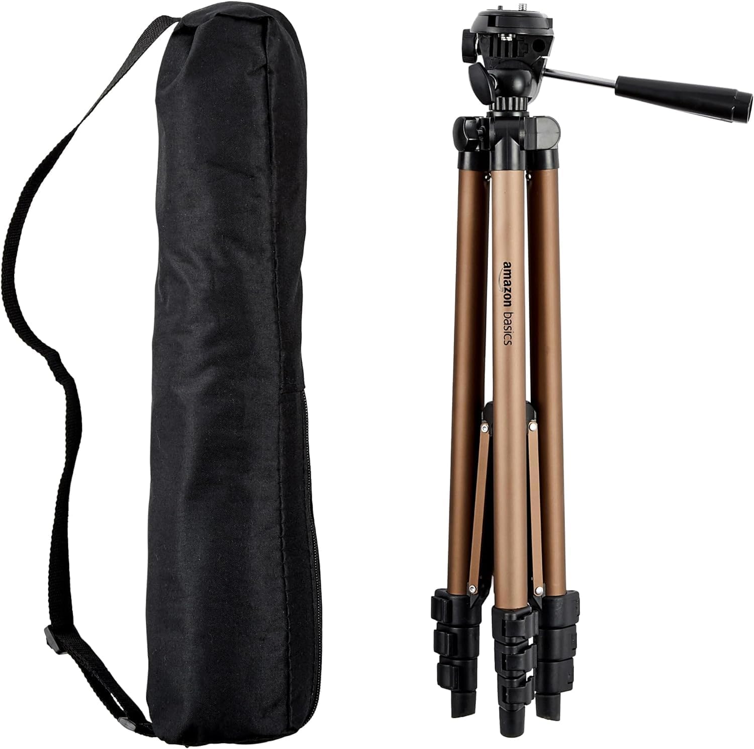 Amazon Basics 50-inch Lightweight Portable Camera Mount Tripod Stand with Bag, for Travel Photography, Champagne - Customer Photo 1