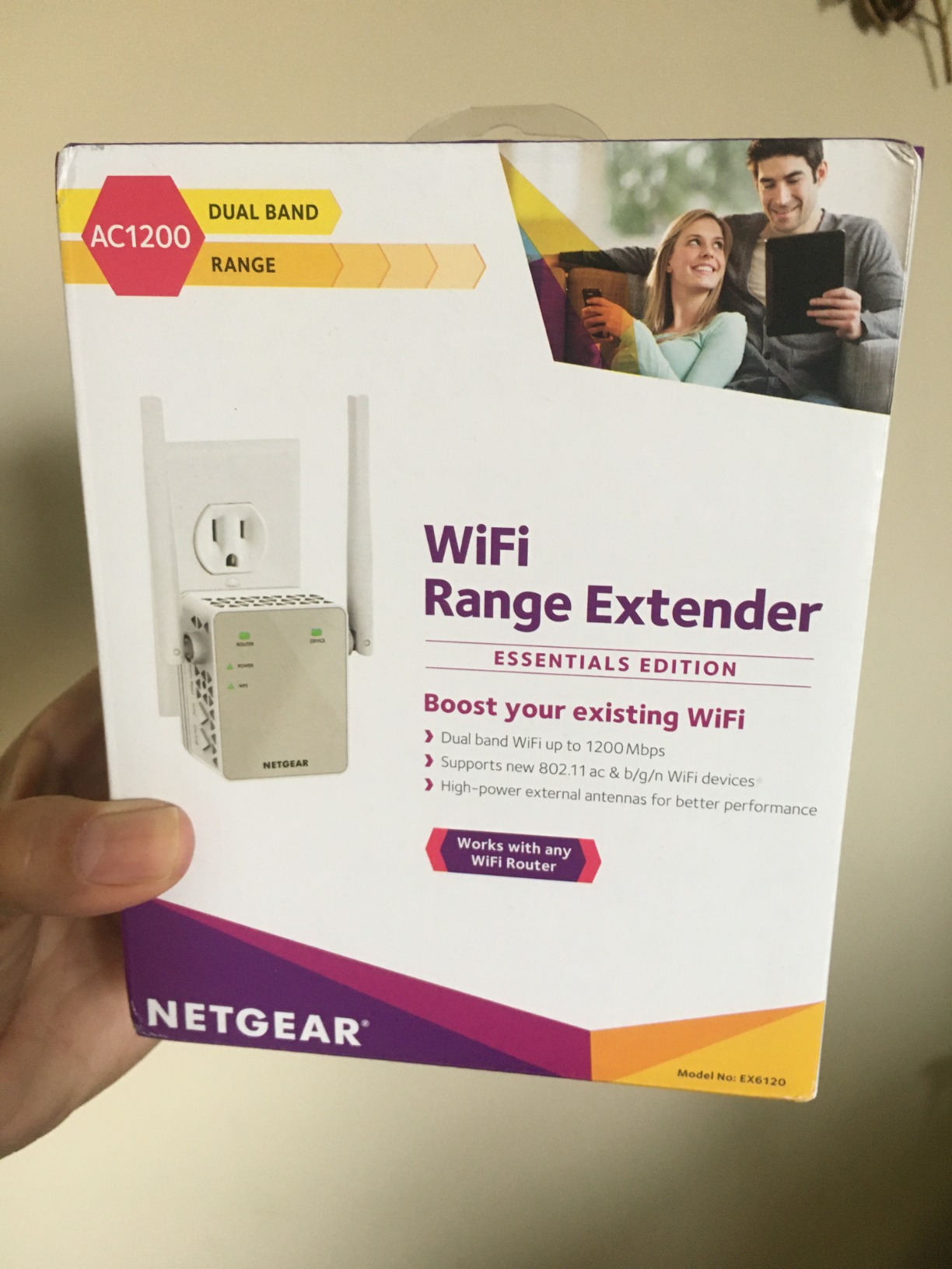 NETGEAR WiFi Range Extender (EX6120) - Add up to 1,500 sq. ft., 25 Devices - AC1200 Dual Band Wireless Signal Extender (Up to 1.2 Gbps Speed), Compact Wall Plug Design - Free Expert Help customer photo 2