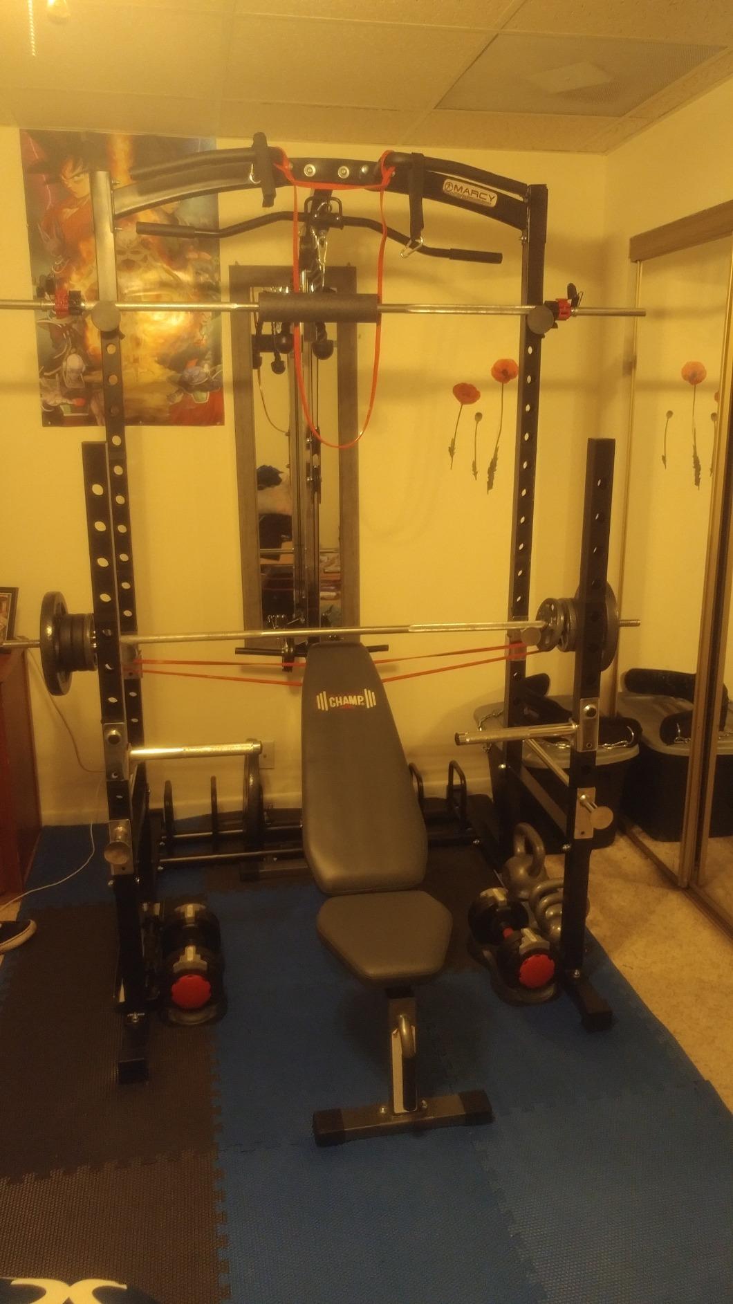 Marcy Strength Training Home Gym Cage with Pulley System for Weightlifting, Bodybuilding, Full Body Workout Equipment for Home Exercise - Customer Photo 2