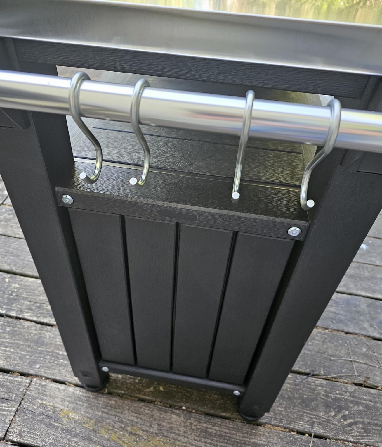 Keter Outdoor Rolling Table Cart for Food Prep, Storage, Bar & Grill, Dark Brown - Portable Kitchen Island Tabletop with Wheels for Drinks, Snacks, and Cooking customer photo 2