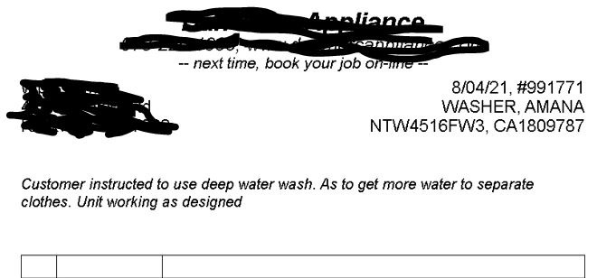 Amana NTW4516FW 3.5 Cu. Ft. White Top Load Washer Customer Review Amana NTW4516FW 3.5 Cu. Ft. White Top Load Washer - Customer Photo 2