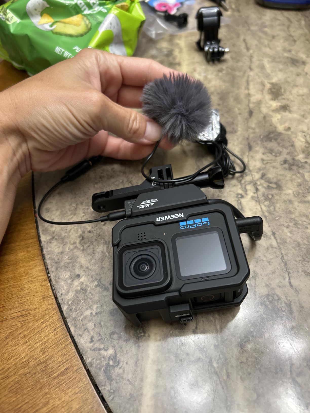 Purple Panda Wired Lavalier Microphone Omnidirectional – Attachable Lapel Mic Compatible with GoPro, DJI, Insta360, Tablet, iPad, DSLR, Camera, Ideal for Social Media Content Creators & Motovlogging - Customer Photo 1
