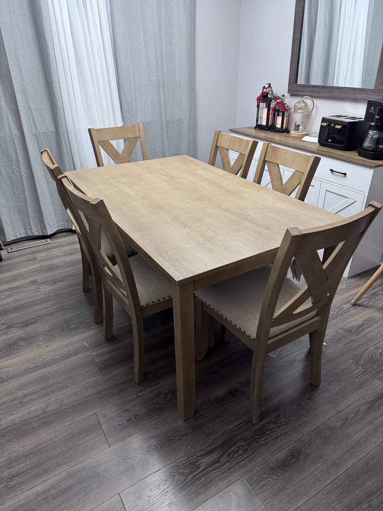 Signature Design by Ashley Rokane 7-Piece Dining Room Table Set with 6 Upholstered Chairs - Brown Wood 20 Signature Design by Ashley Rokane 7-Piece Dining Room Table Set with 6 Upholstered Chairs - Brown Wood 20