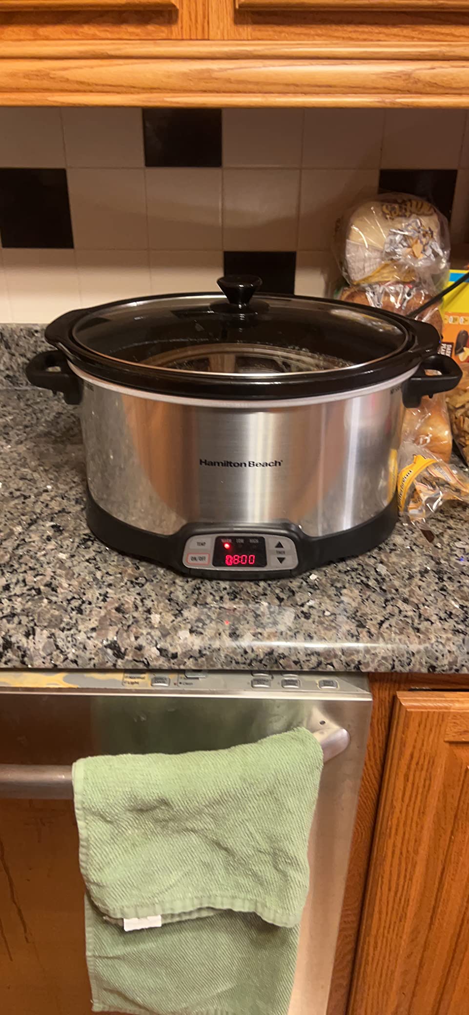 Hamilton Beach 8 Quart Programmable Slow Cooker with Three Temperature Settings, Dishwasher Safe Crock and Lid, Silver (33480) - Customer Photo 1