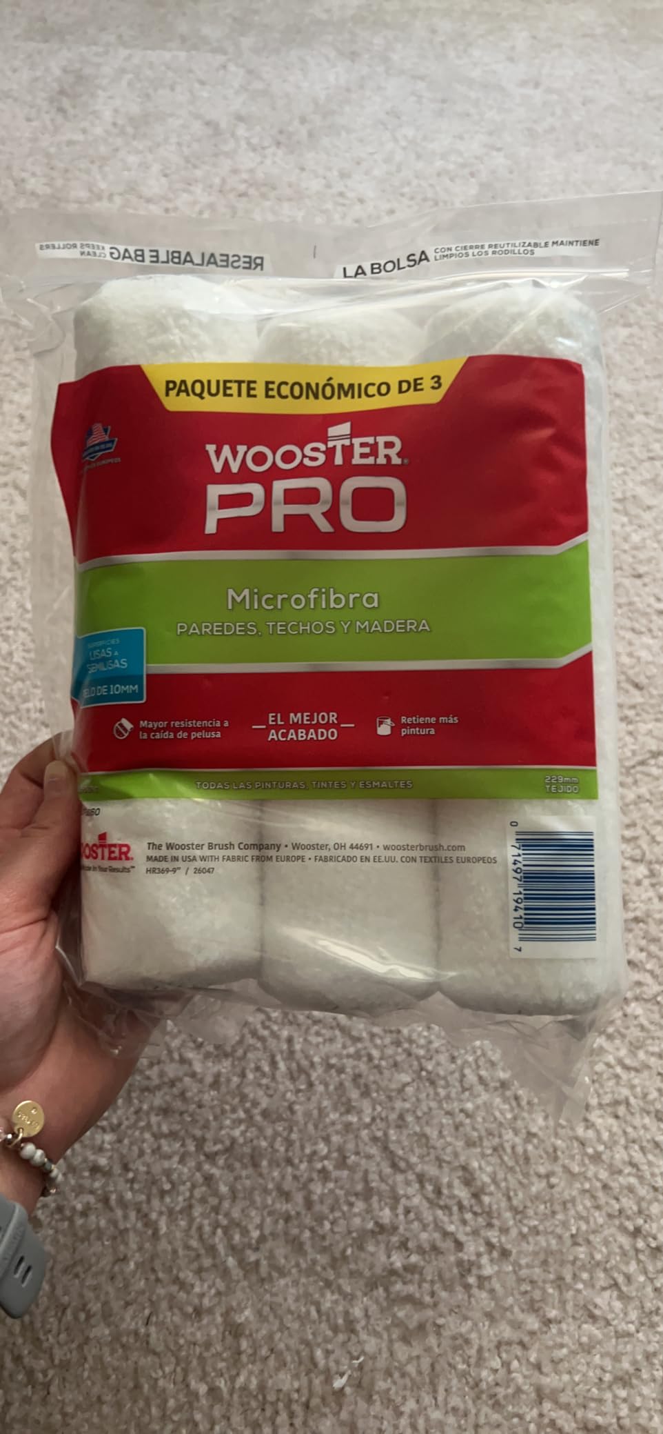 Wooster R335-9 Micro Plush Roller Cover with 5/16 Wooster R335-9 Micro Plush Roller Cover with 5/16