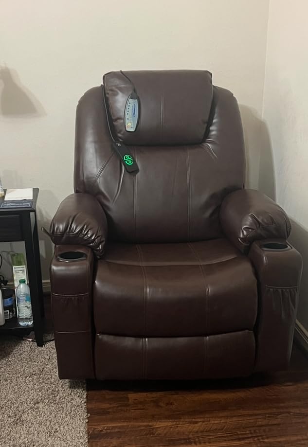 MCombo Power Lift Recliner Chair for Elderly, Lift Chair with Heat and Massage, FSC Certified, USB Ports, Cup Holders, Faux Leather 7040 (Cream White, Medium) Customer Review MCombo Power Lift Recliner Chair for Elderly, Lift Chair with Heat and Massage, FSC Certified, USB Ports, Cup Holders, Faux Leather 7040 (Cream White, Medium) - Customer Photo 2