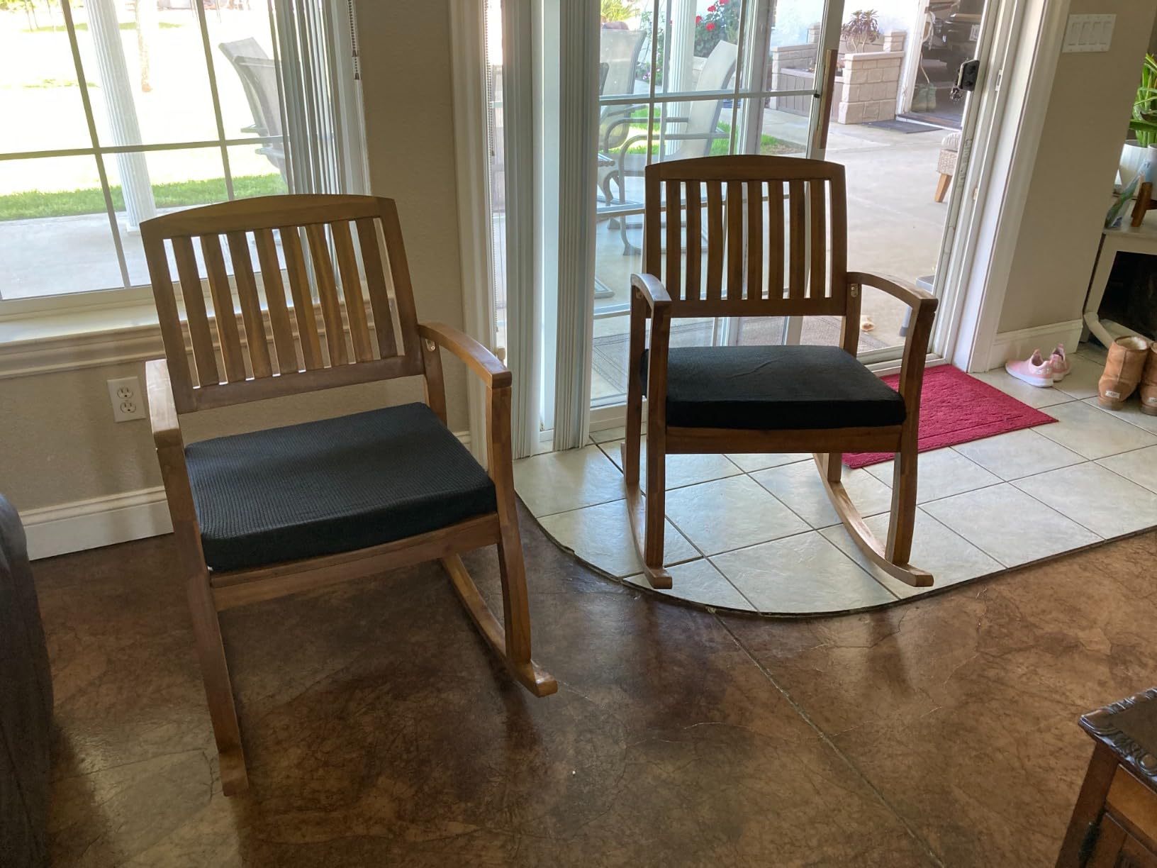Christopher Knight Home Selma Acacia Rocking Chairs with Cushions, 2-Pcs Set, Teak Finish customer photo 1