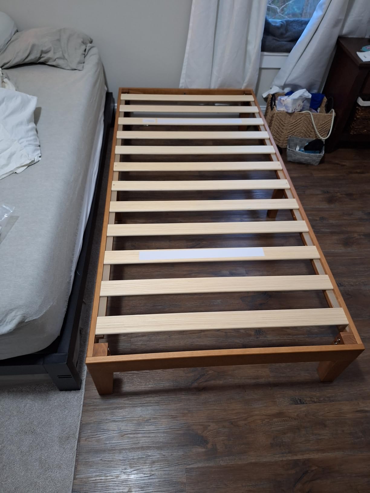 Mellow Naturalista Classic - 12 Inch Solid Wood Platform Bed with Wooden Slats, No Box Spring Needed, Easy Assembly, Queen, Pine Customer Review Mellow Naturalista Classic - 12 Inch Solid Wood Platform Bed with Wooden Slats, No Box Spring Needed, Easy Assembly, Queen, Pine - Customer Photo 2