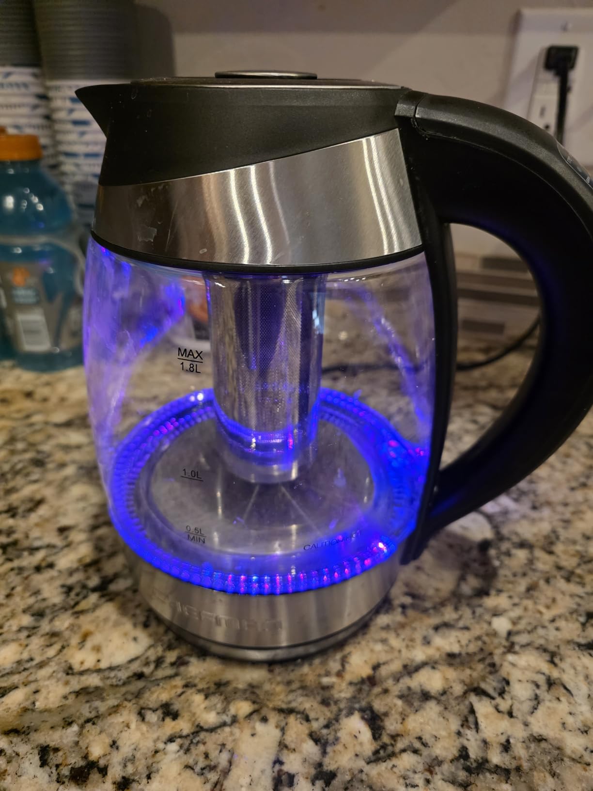 Chefman Electric Kettle with Temperature Control, 5 Presets LED Indicator Lights, Removable Tea Infuser, Glass Tea Kettle & Hot Water Boiler, 360° Swivel Base, BPA Free, Stainless Steel, 1.8 Liters - Customer Photo 2
