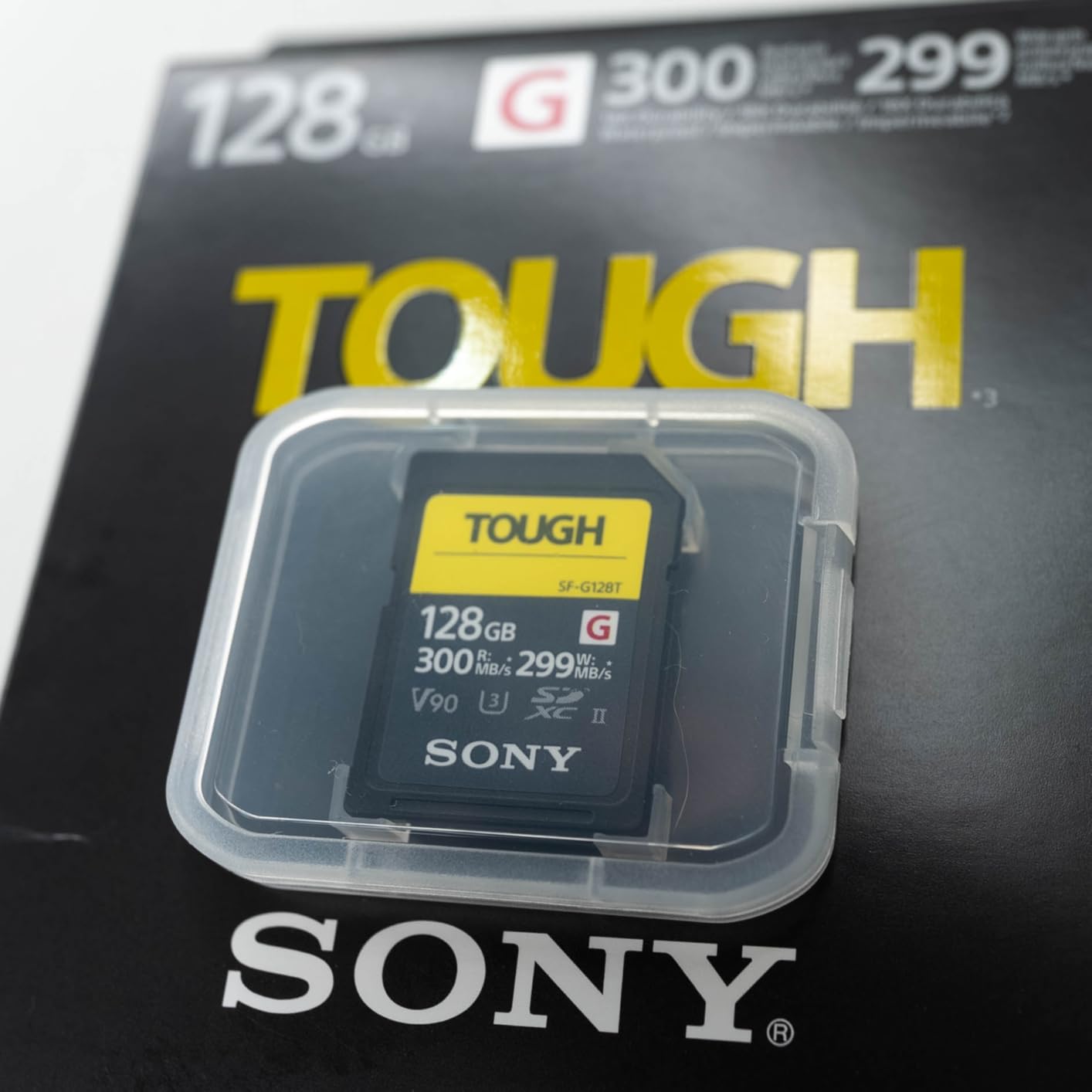 Sony TOUGH-G series SDXC UHS-II Card 128GB, V90, CL10, U3, Max R300MB/S, W299MB/S (SF-G128T/T1) customer photo 1