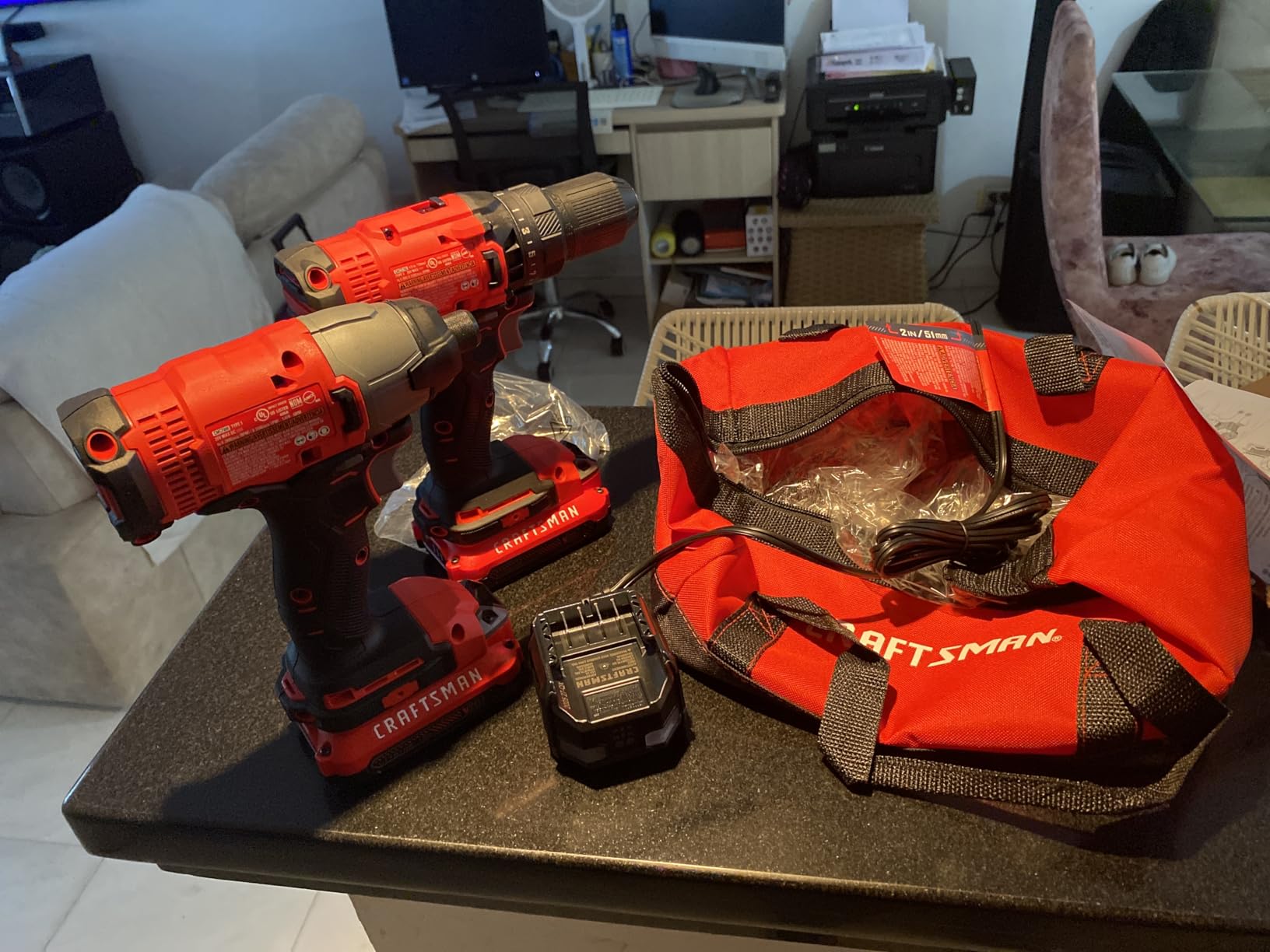 CRAFTSMAN V20 MAX Cordless Drill Driver and Impact Driver Set, Power Tool Set with 2 Batteries and Charger, LED Work Light, 2 Bits, Bag (CMCK200C2) customer photo 2
