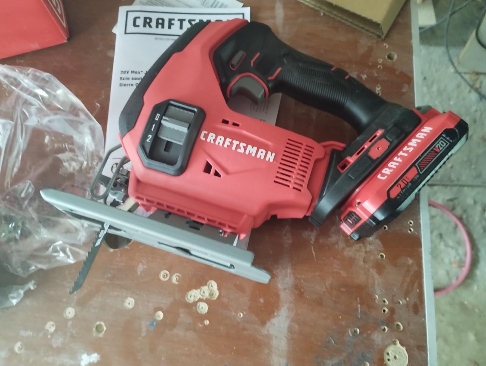 CRAFTSMAN V20 Cordless Jig Saw Kit, 3 Orbital Settings, Up to 2,500 SPM, Battery and Charger Included (CMCS600D1) Customer Review CRAFTSMAN V20 Cordless Jig Saw Kit, 3 Orbital Settings, Up to 2,500 SPM, Battery and Charger Included (CMCS600D1) - Customer Photo 1