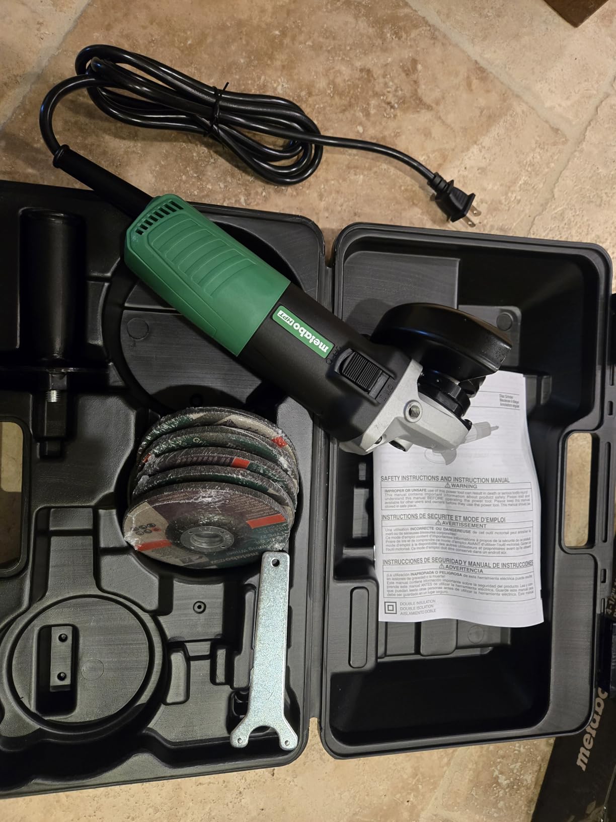 Metabo HPT 4-1/2-Inch Angle Grinder, Includes 5 Grinding Wheels & Hard Case, 6.2-Amp Motor, Compact & Lightweight, G12SR4 Customer Review Metabo HPT 4-1/2-Inch Angle Grinder, Includes 5 Grinding Wheels & Hard Case, 6.2-Amp Motor, Compact & Lightweight, G12SR4 - Customer Photo 2