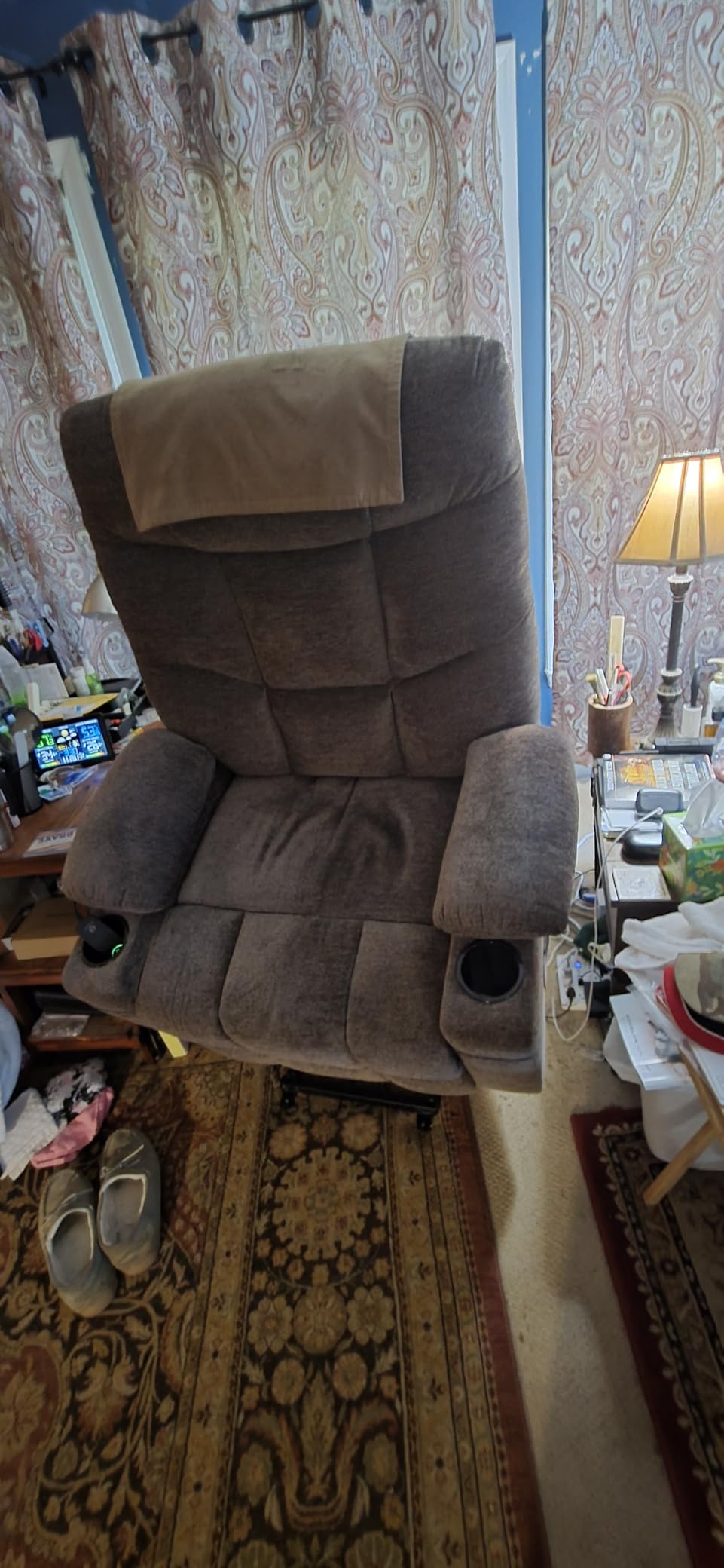 MCombo Power Lift Recliner Chair with Extended Footrest for Elderly People, Fabric 7287/7087 (Brown, Medium) Customer Review MCombo Power Lift Recliner Chair with Extended Footrest for Elderly People, Fabric 7287/7087 (Brown, Medium) - Customer Photo 1