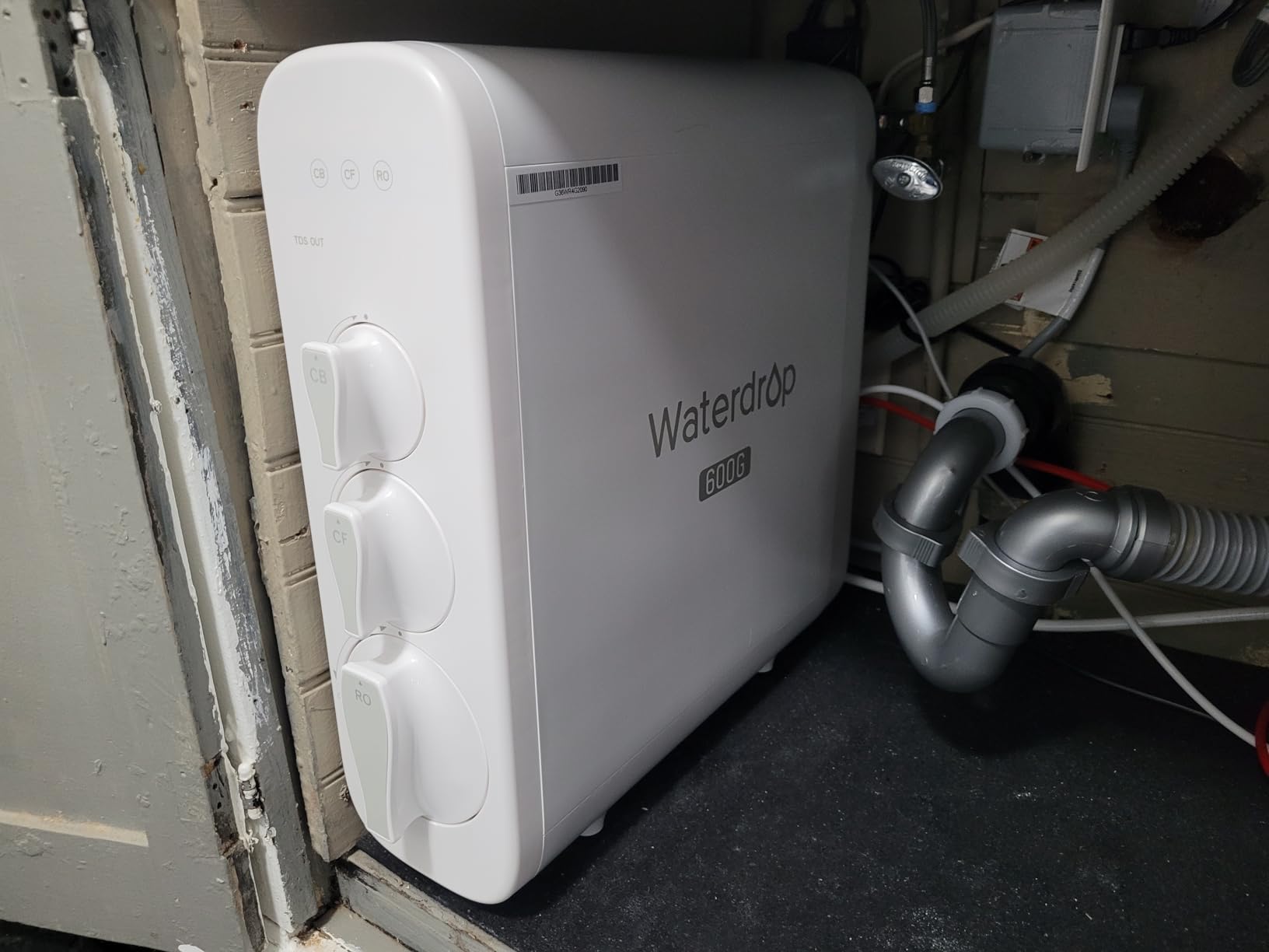 Waterdrop G3P600 Reverse Osmosis System, 8 Stage Tankless Reverse Osmosis Water Filter, NSF/ANSI 42 & 53 & 58 & 372 Certified, Under Sink RO System, 2:1 Pure to Drain, Smart LED Faucet customer photo 1