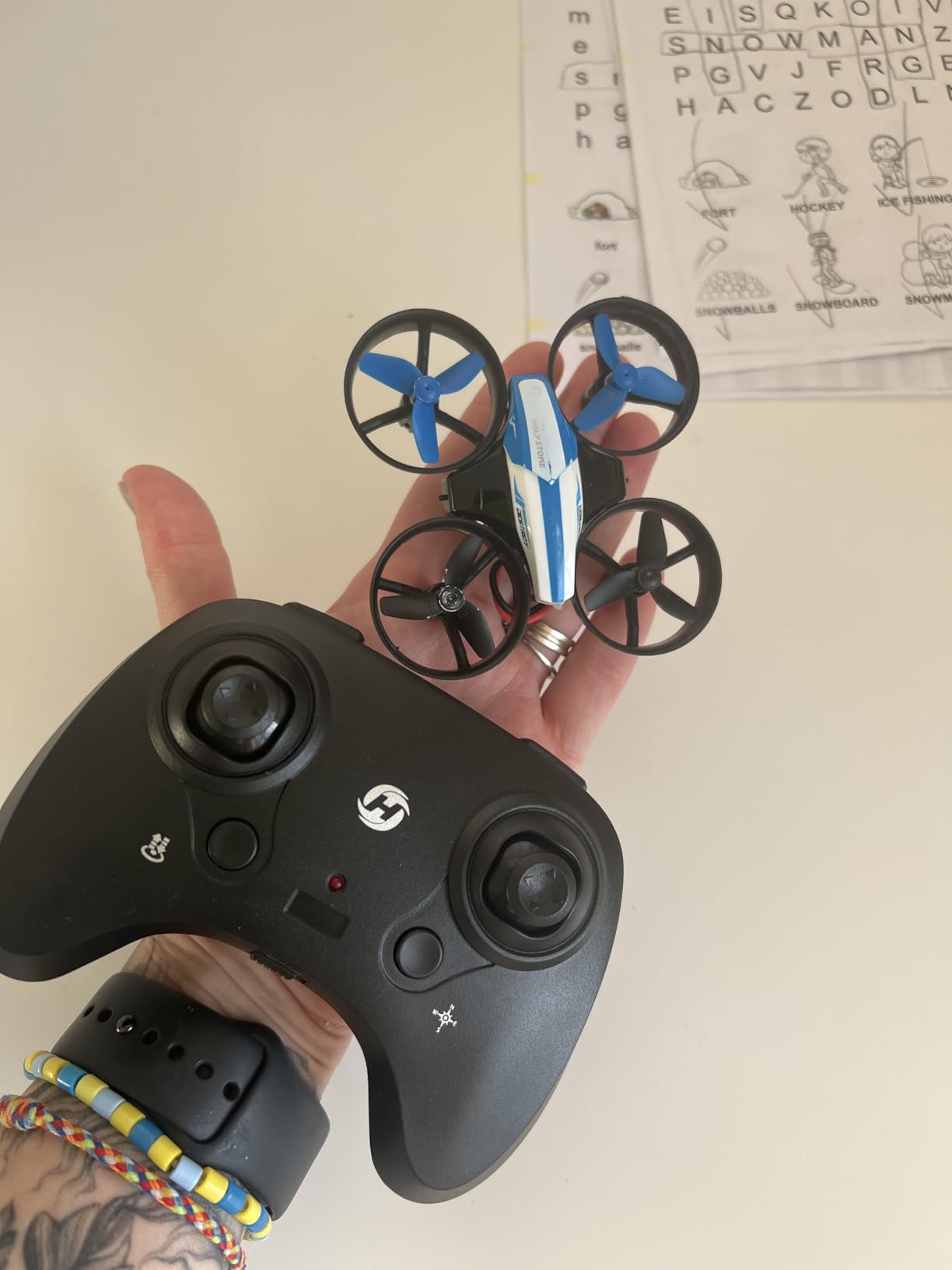 Holy Stone Mini Drone for Kids and Beginners RC Nano Quadcopter Indoor Small Helicopter Plane with Auto Hovering, 3D Flips, Headless Mode and 3 Batteries, Great Gift Toy for Boys and Girls, HS210 Blue Customer Review Holy Stone Mini Drone for Kids and Beginners RC Nano Quadcopter Indoor Small Helicopter Plane with Auto Hovering, 3D Flips, Headless Mode and 3 Batteries, Great Gift Toy for Boys and Girls, HS210 Blue - Customer Photo 1